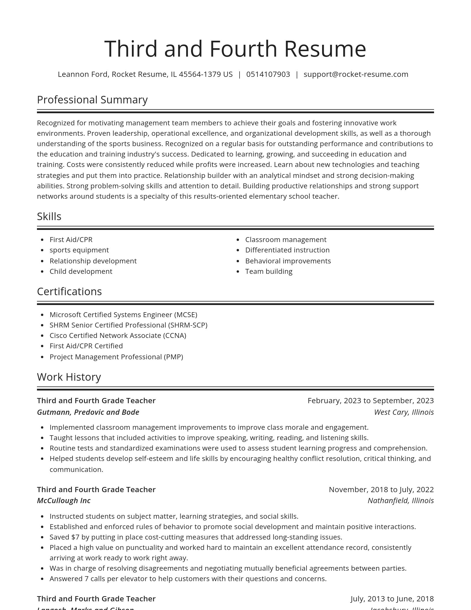 Spotlight resume template