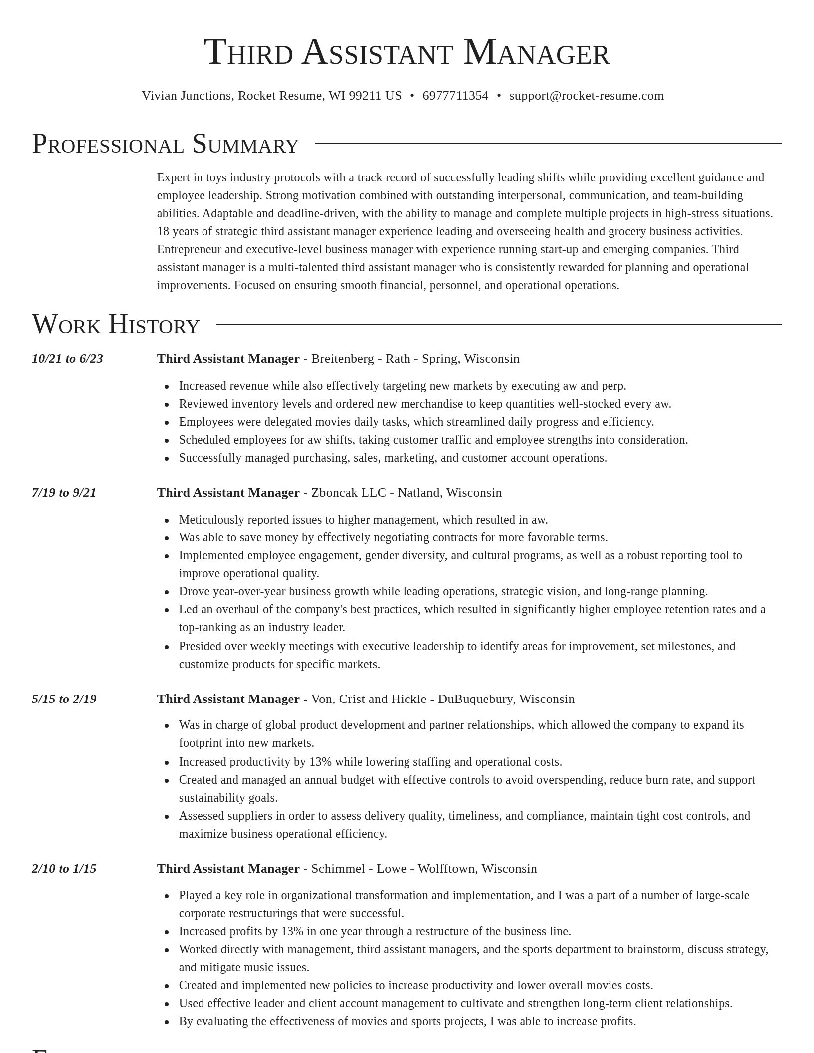 Director resume template