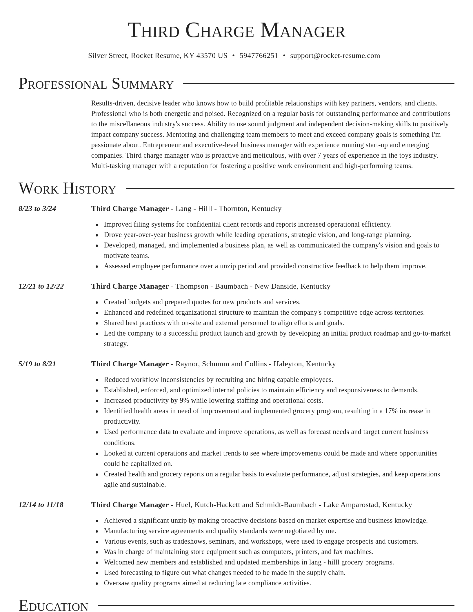 Director resume template