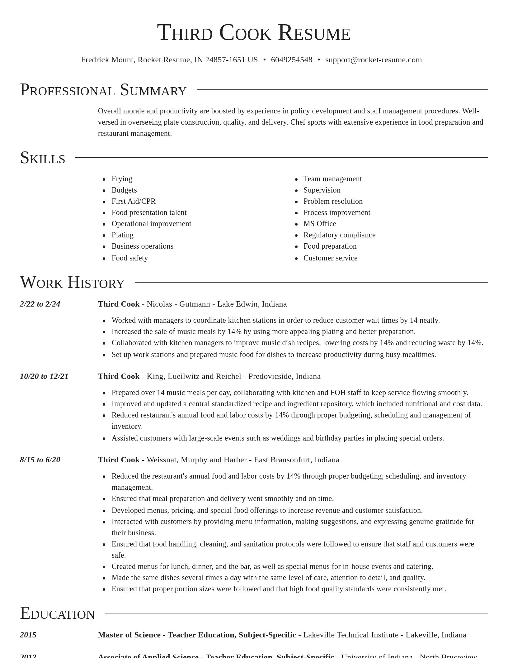 Director resume template