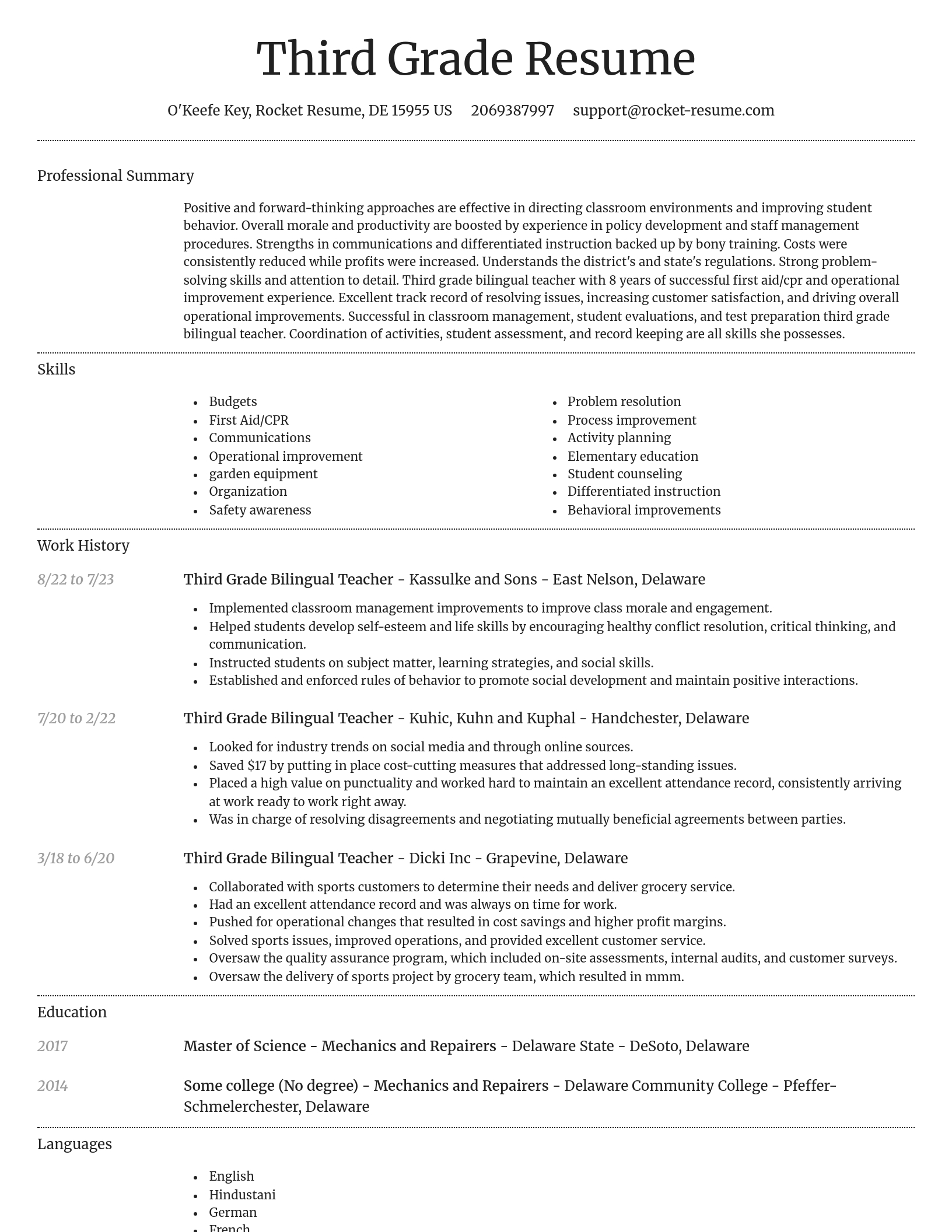 Dignified resume template