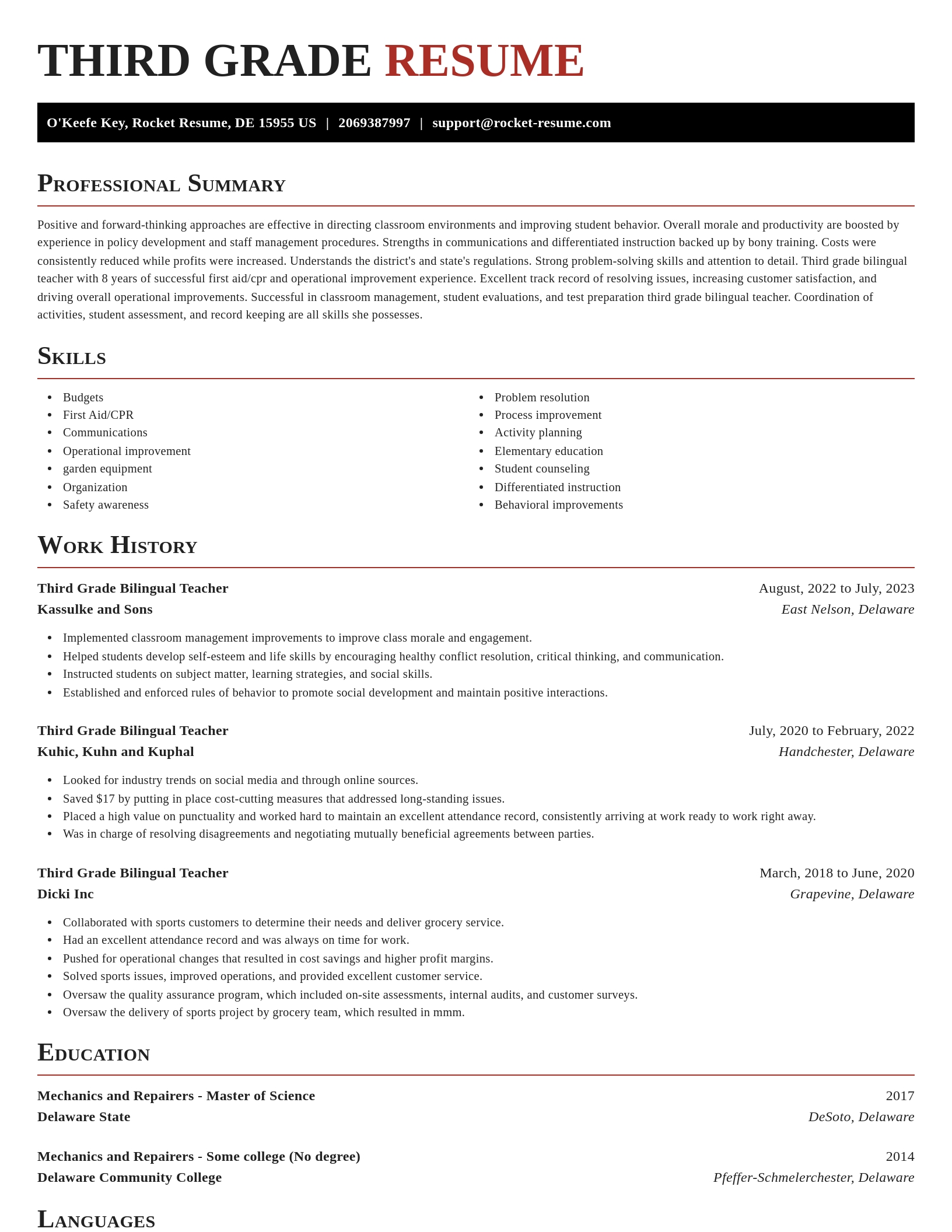 Exquisite resume template