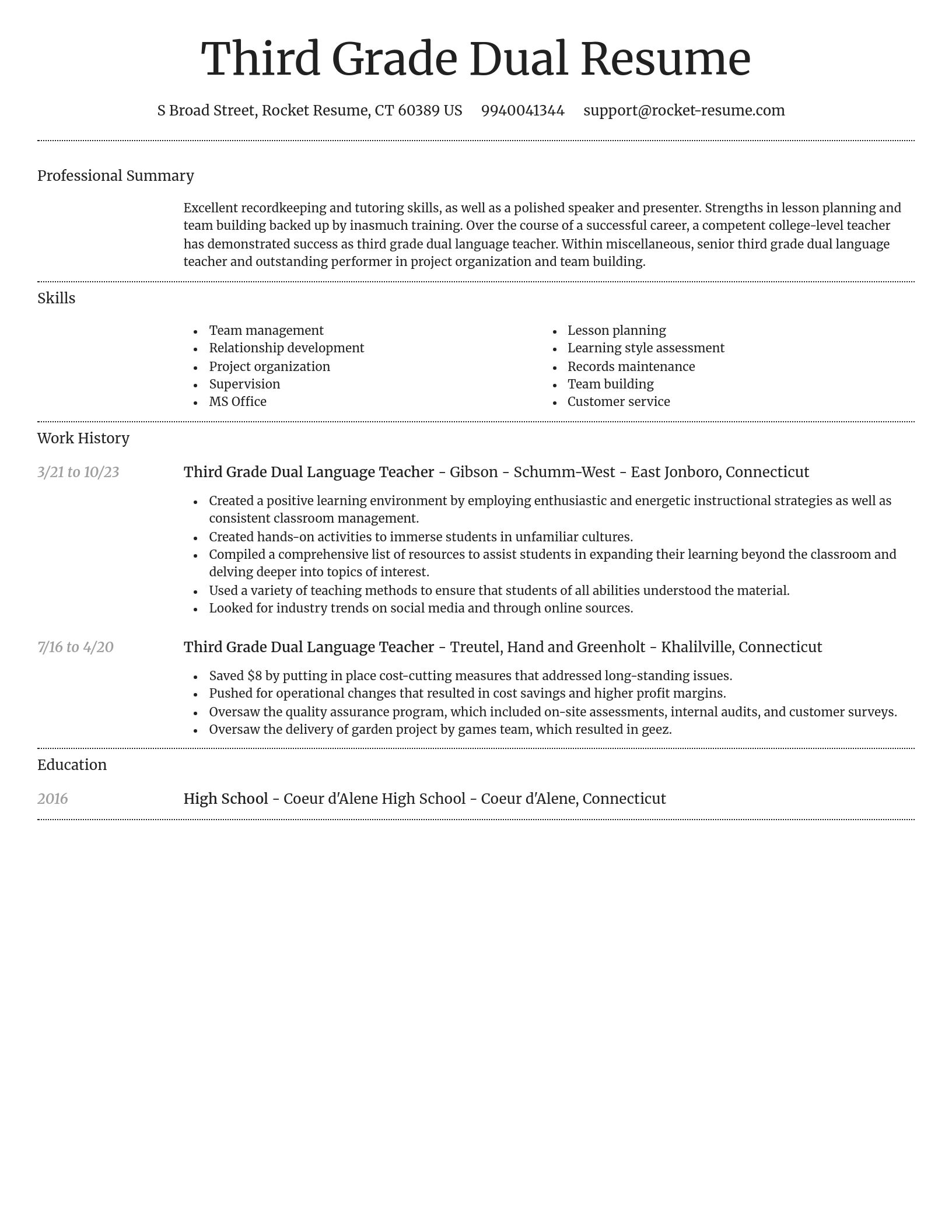 Dignified resume template