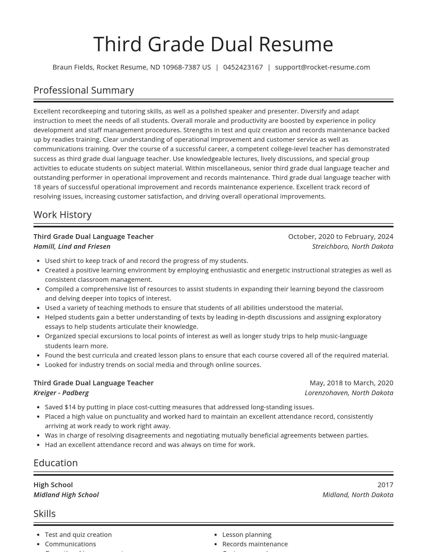 Spotlight resume template