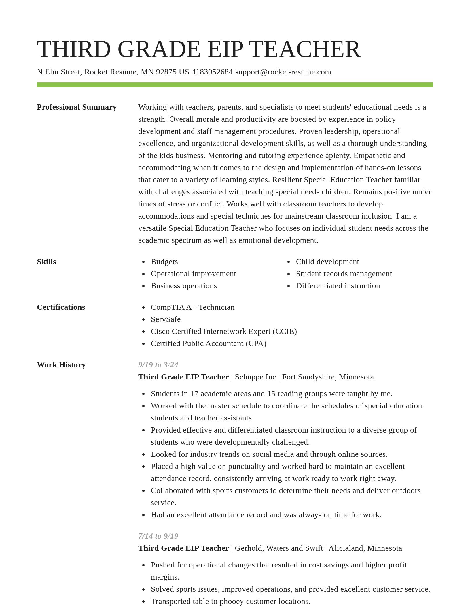 Smart resume template