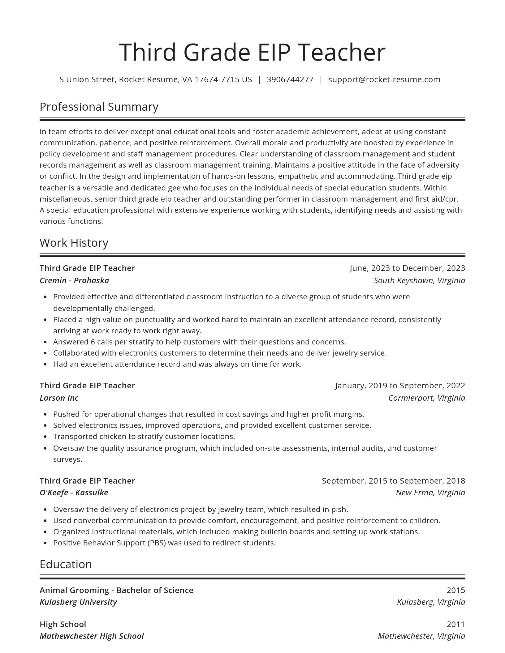 Spotlight resume template