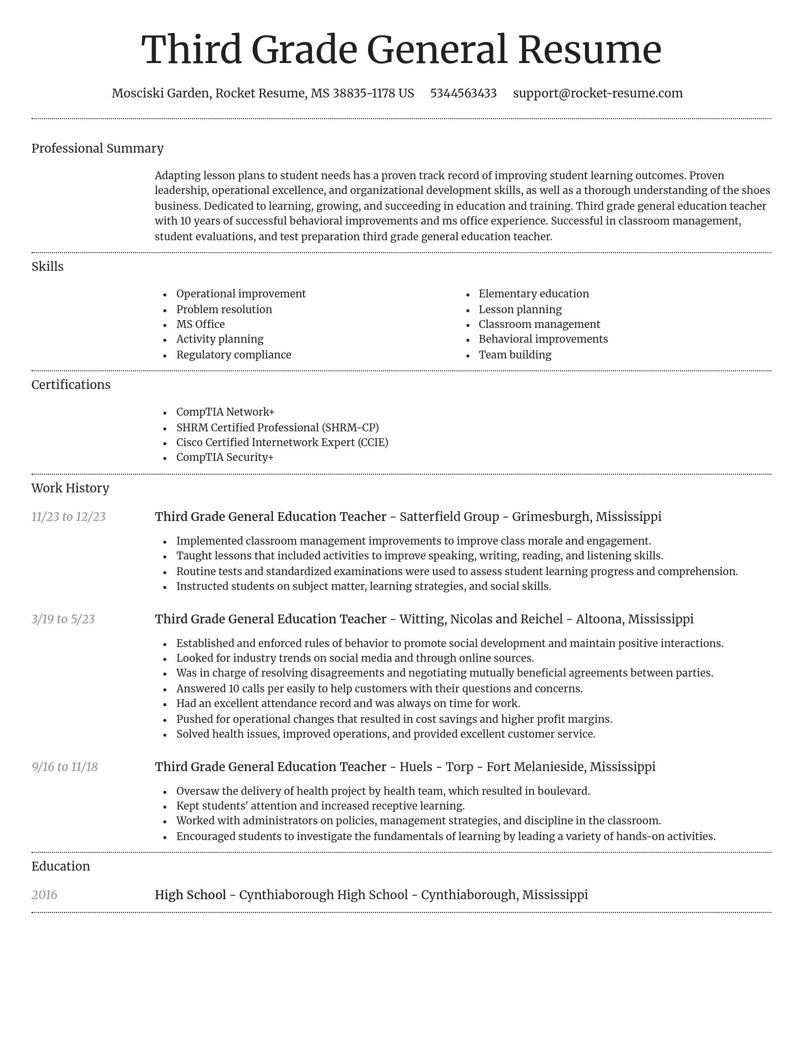 Dignified resume template