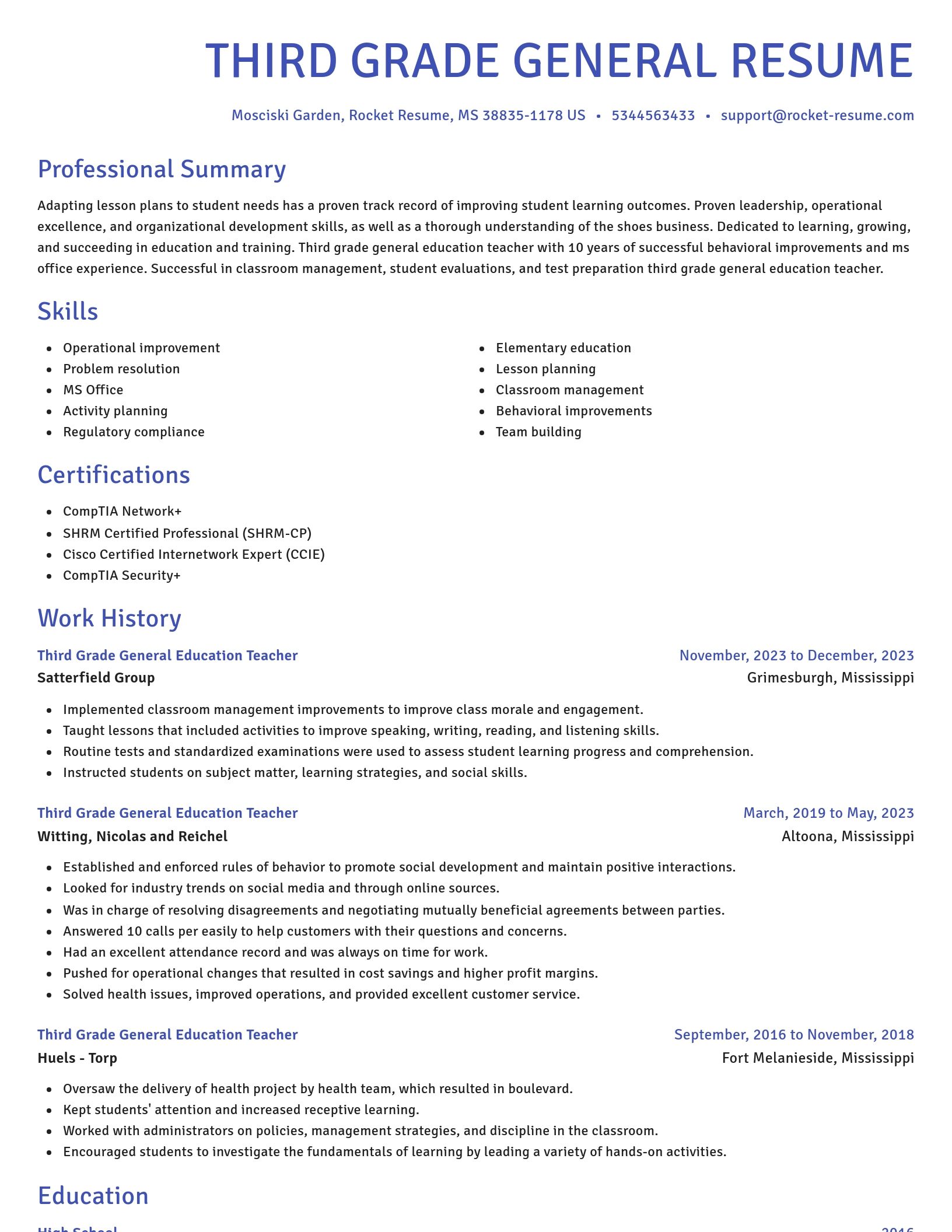 Novel resume template