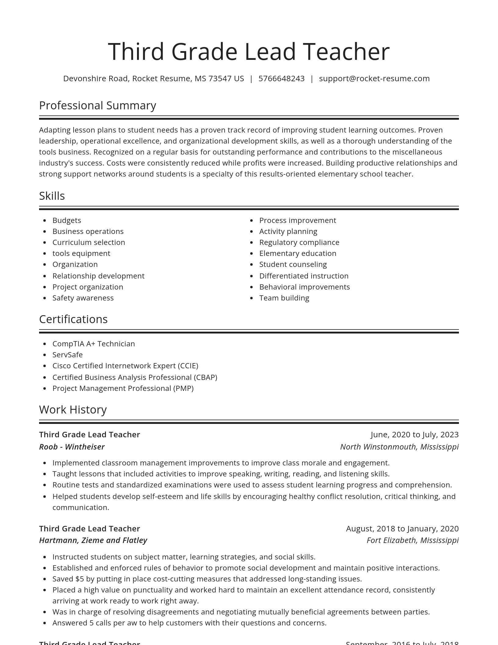 Spotlight resume template