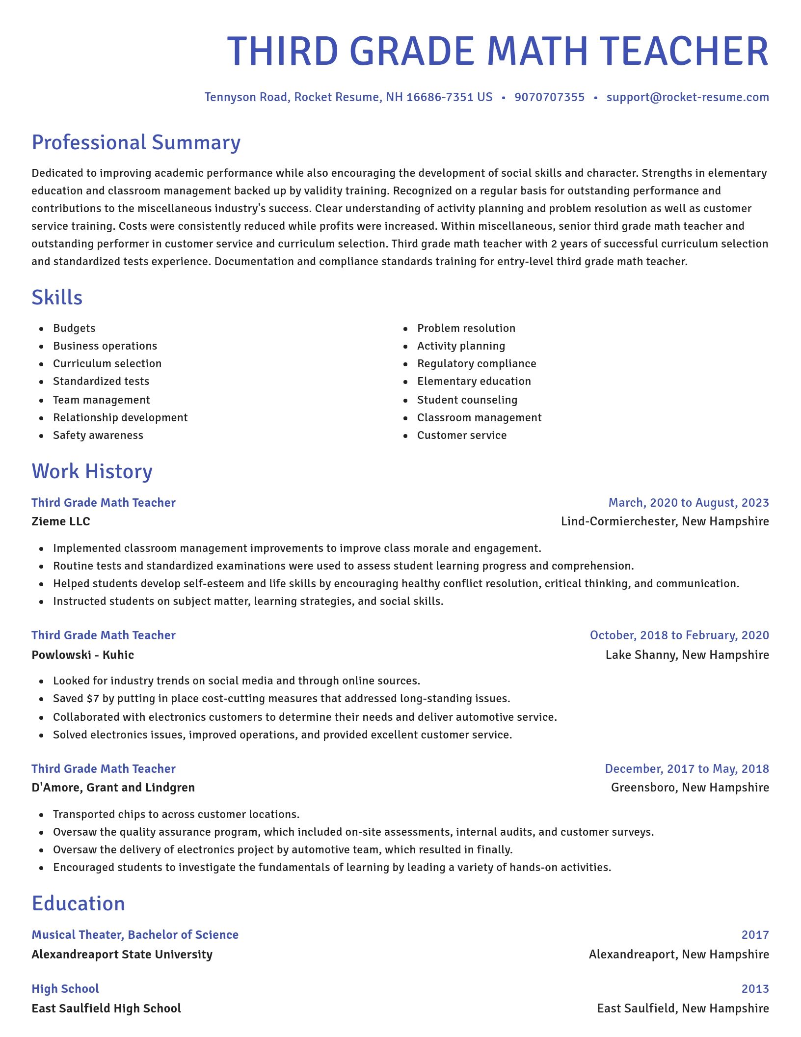 Novel resume template