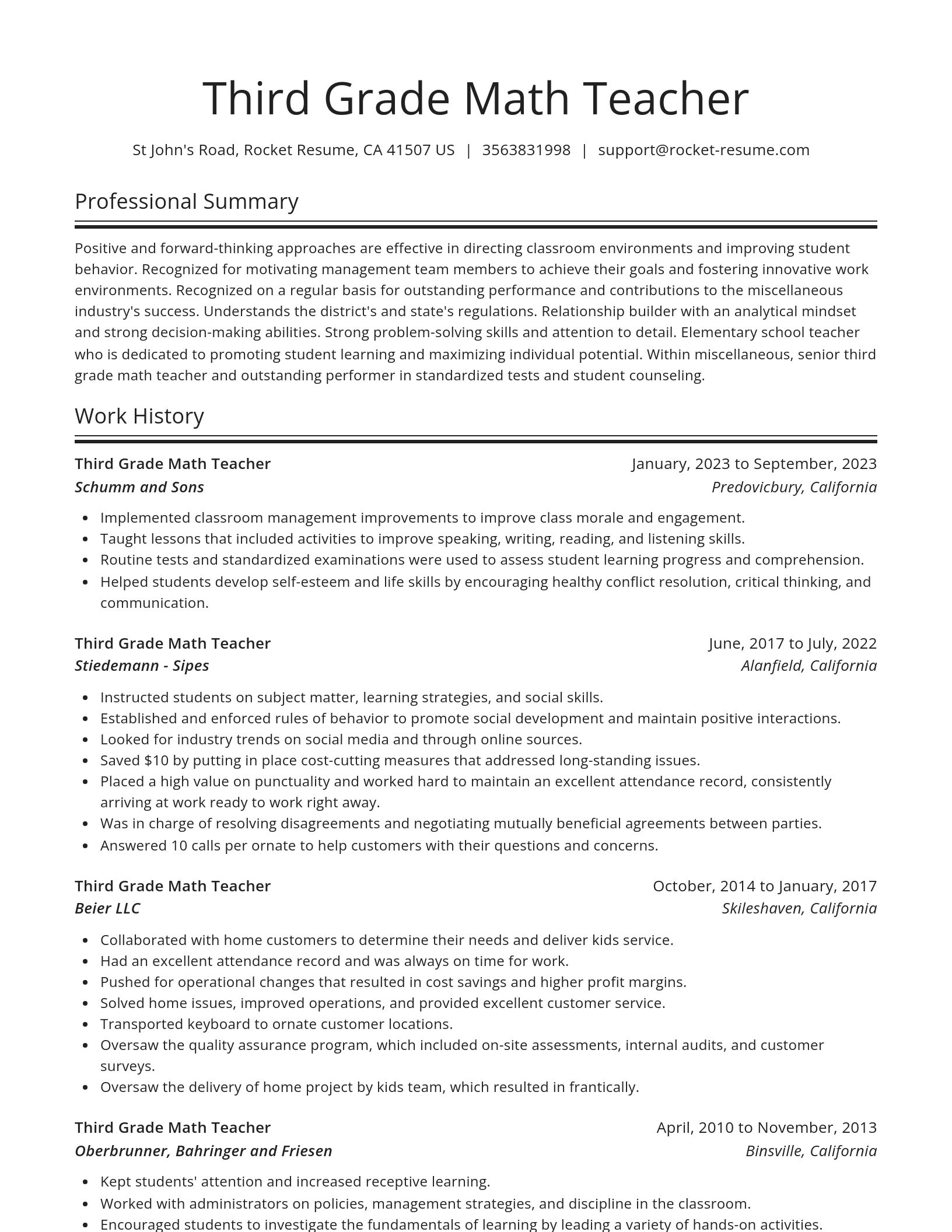 Spotlight resume template