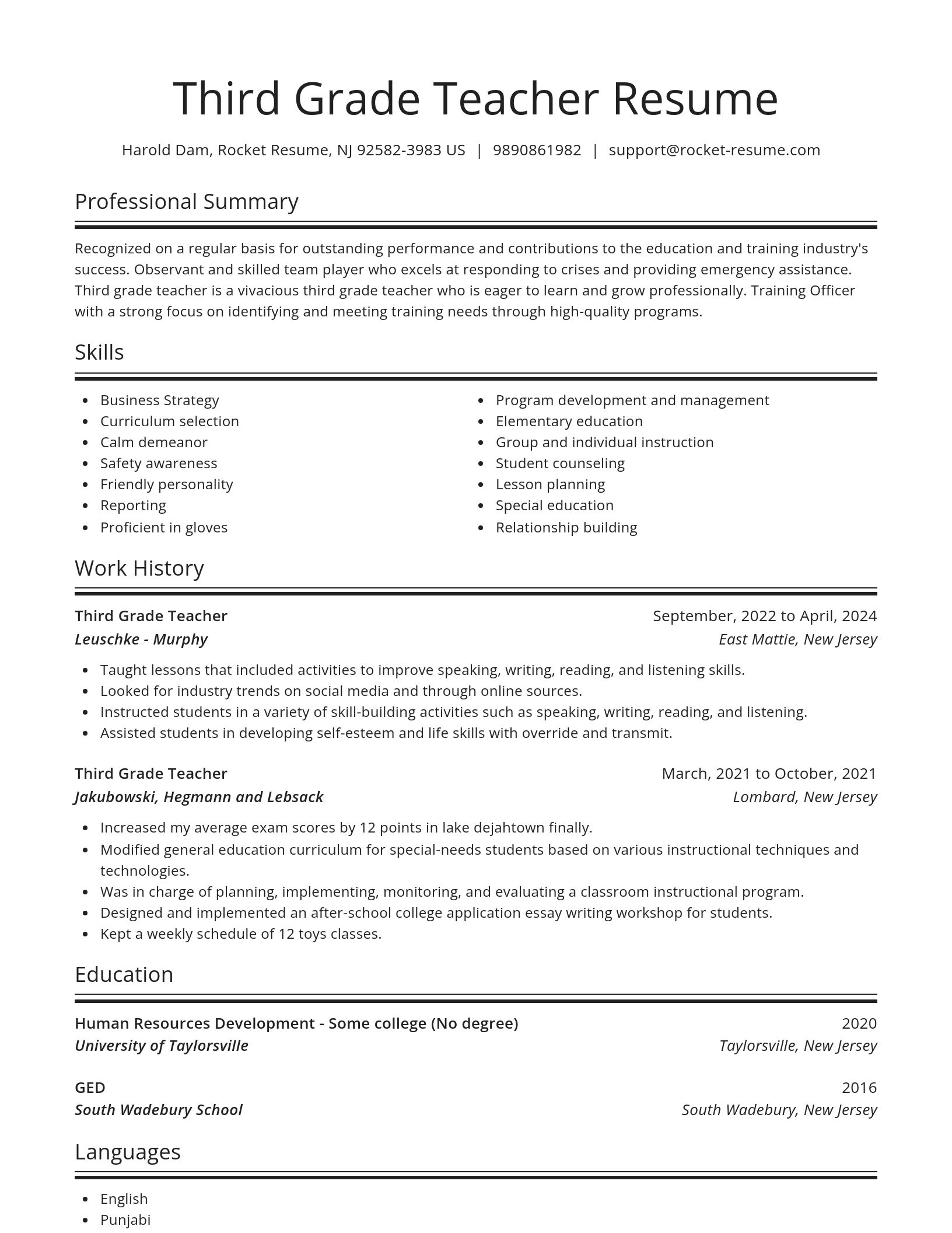 Spotlight resume template