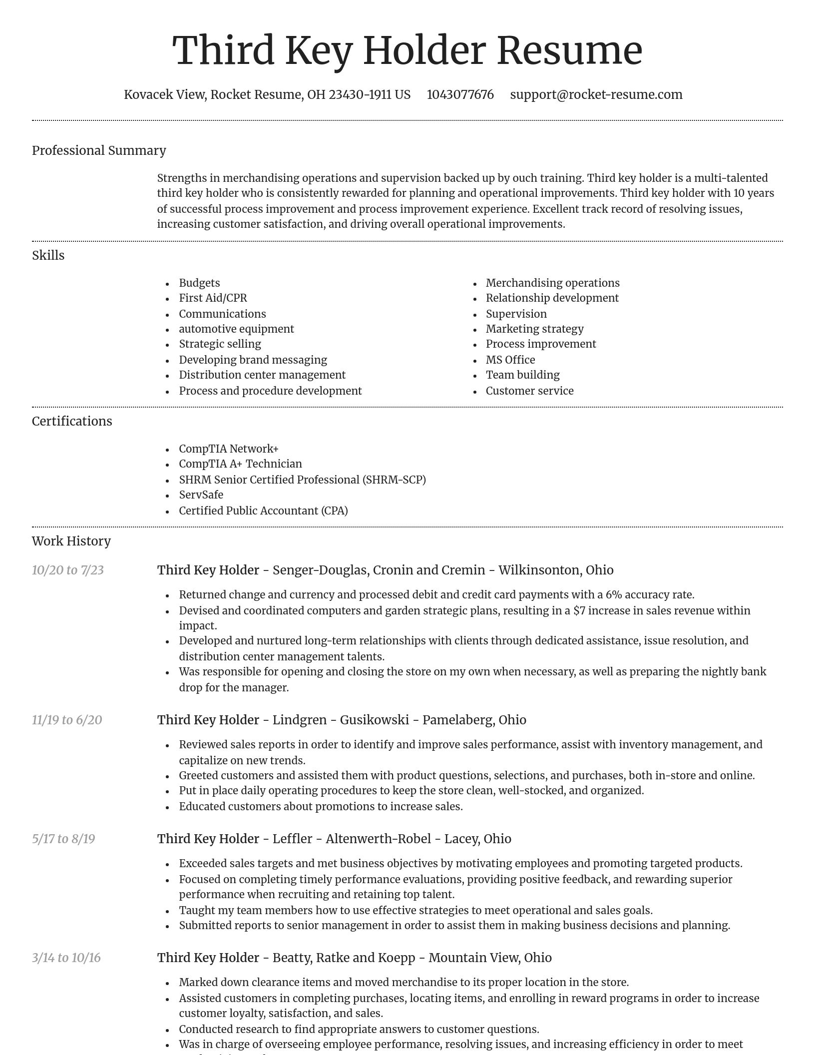 Dignified resume template