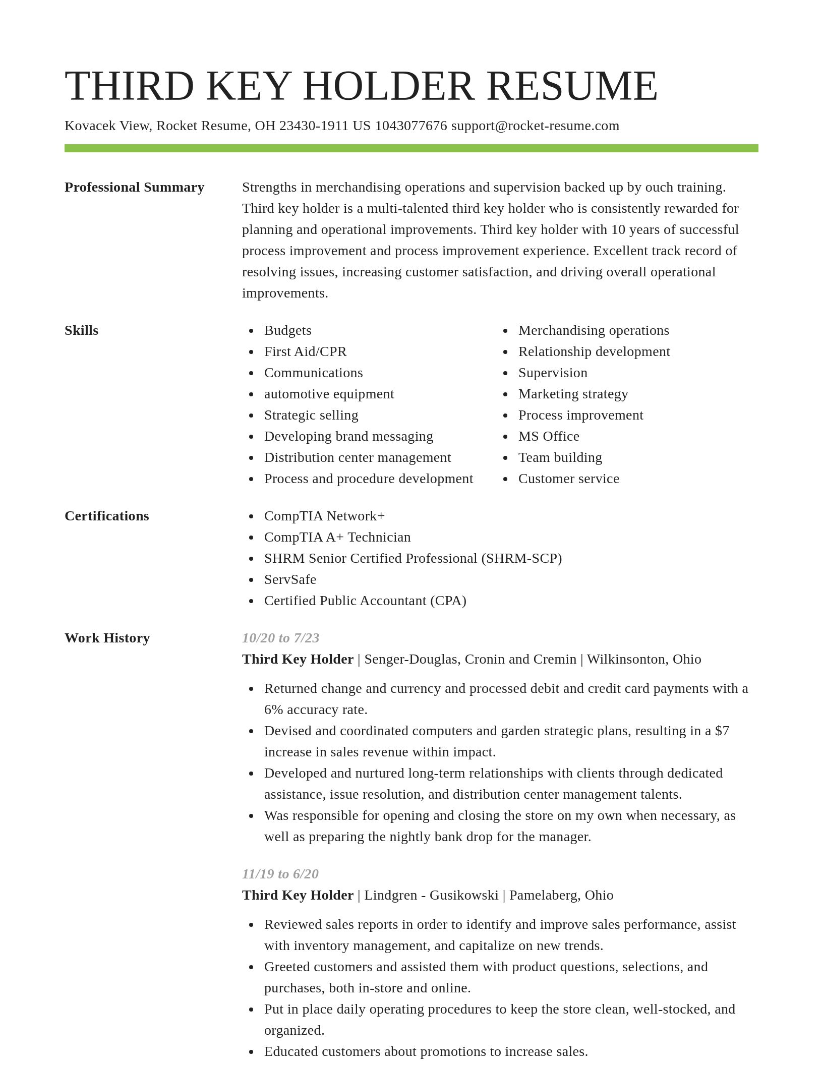 Smart resume template