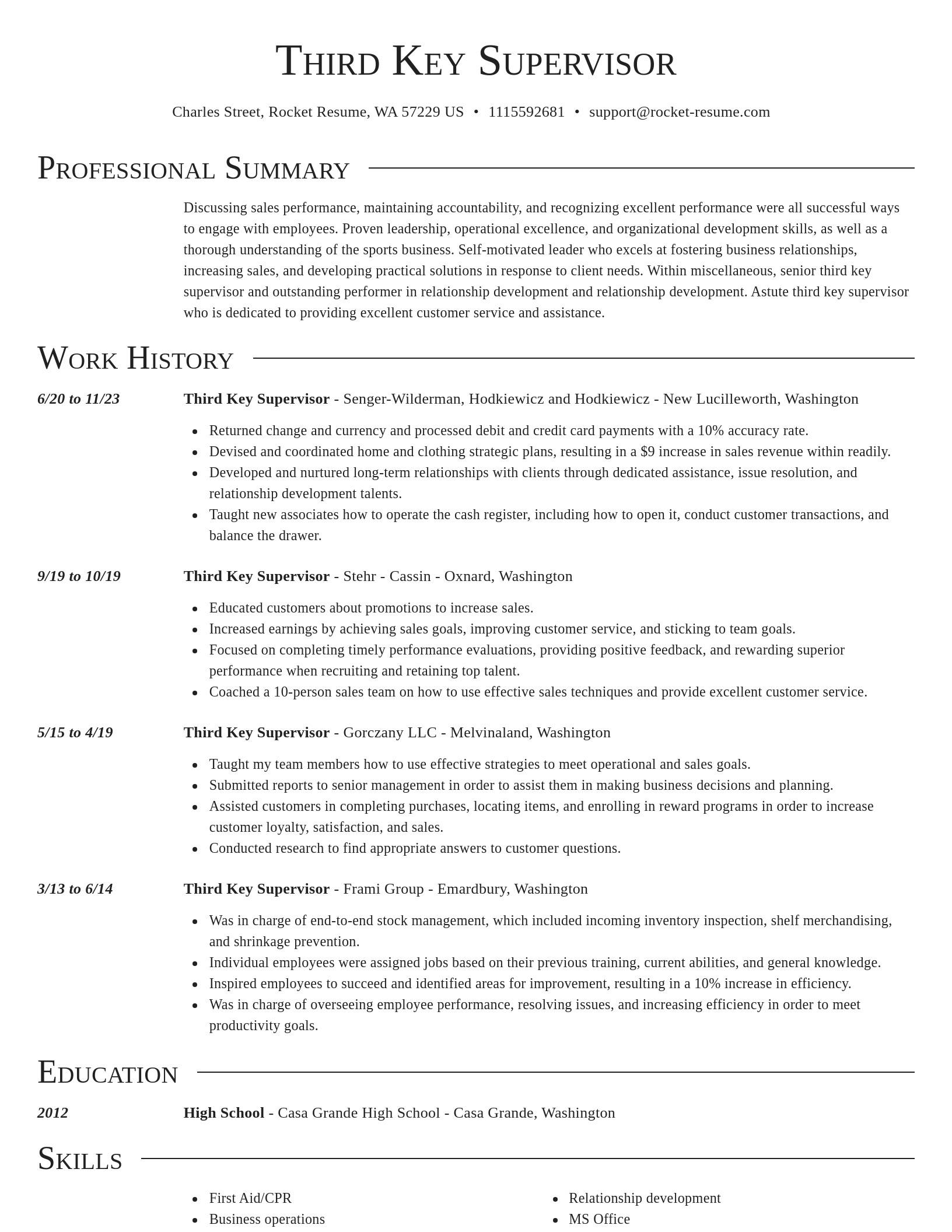 Director resume template