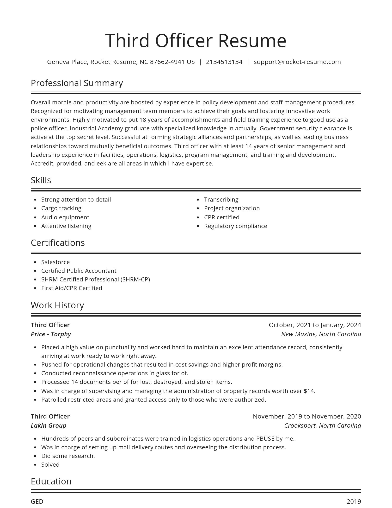 Spotlight resume template