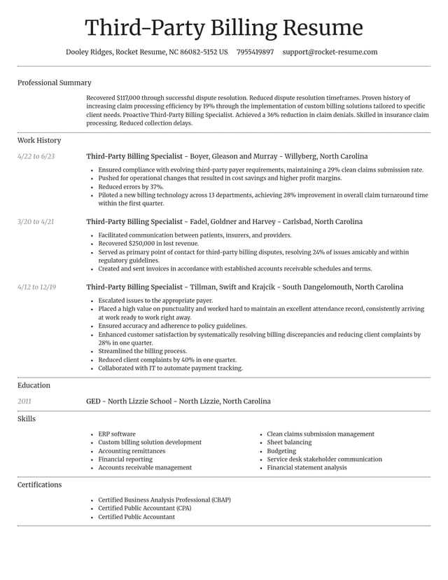 Dignified resume template