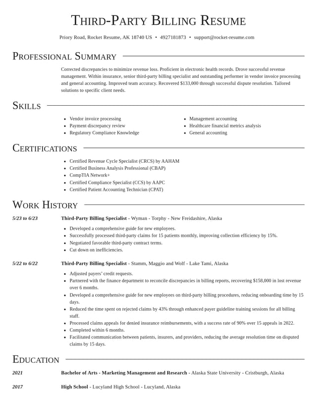 Director resume template