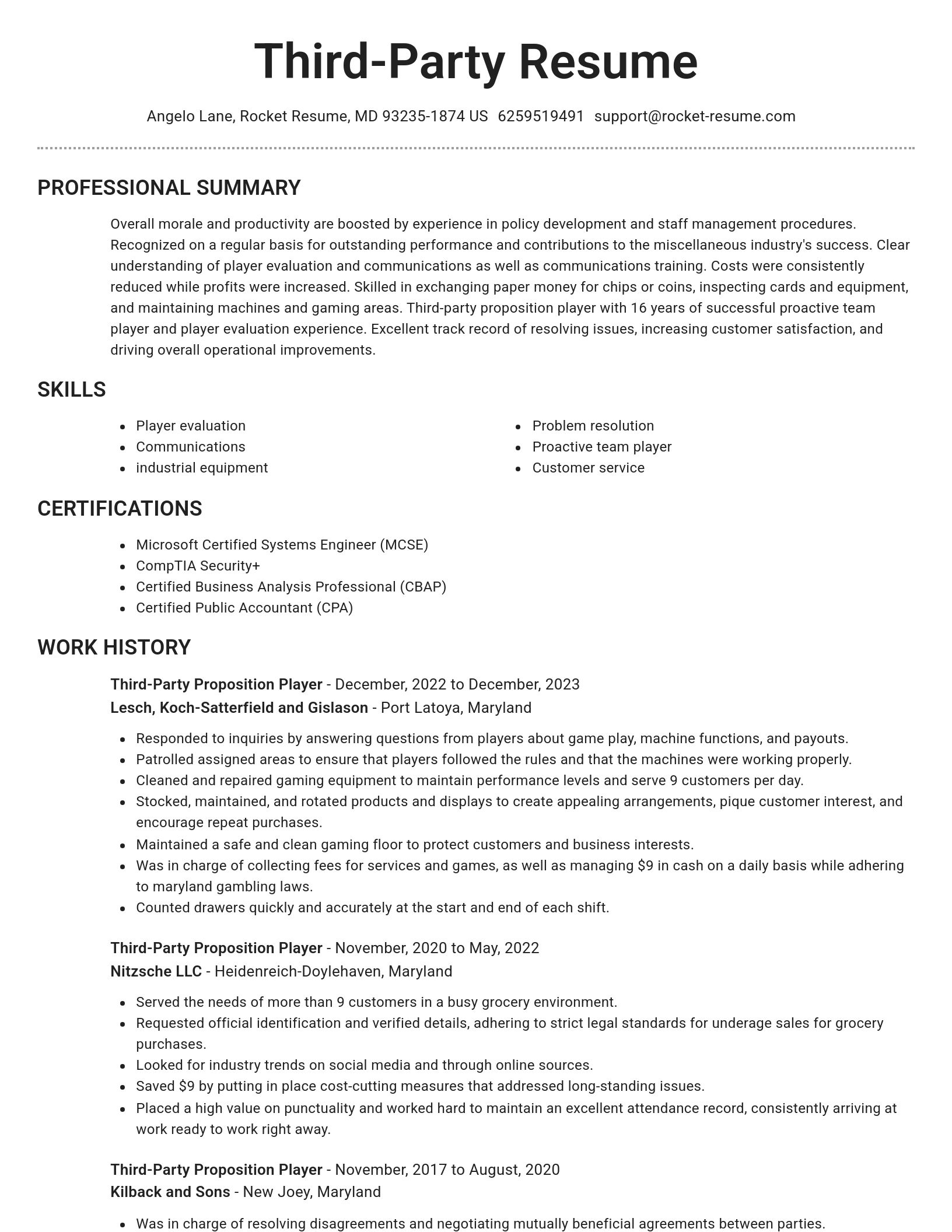 Brilliant resume template
