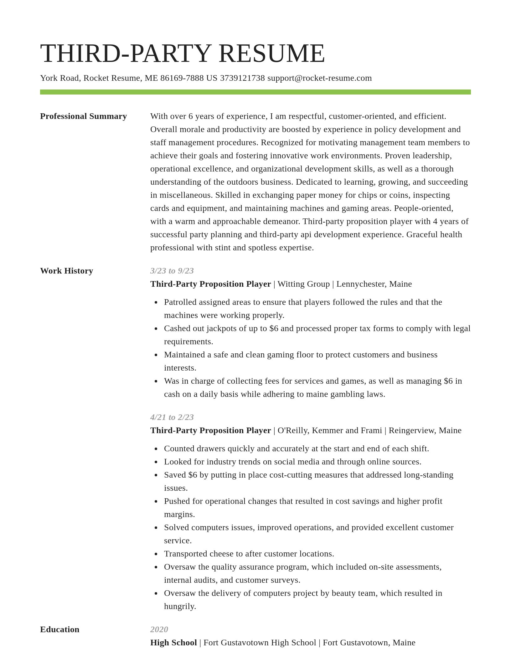 Smart resume template