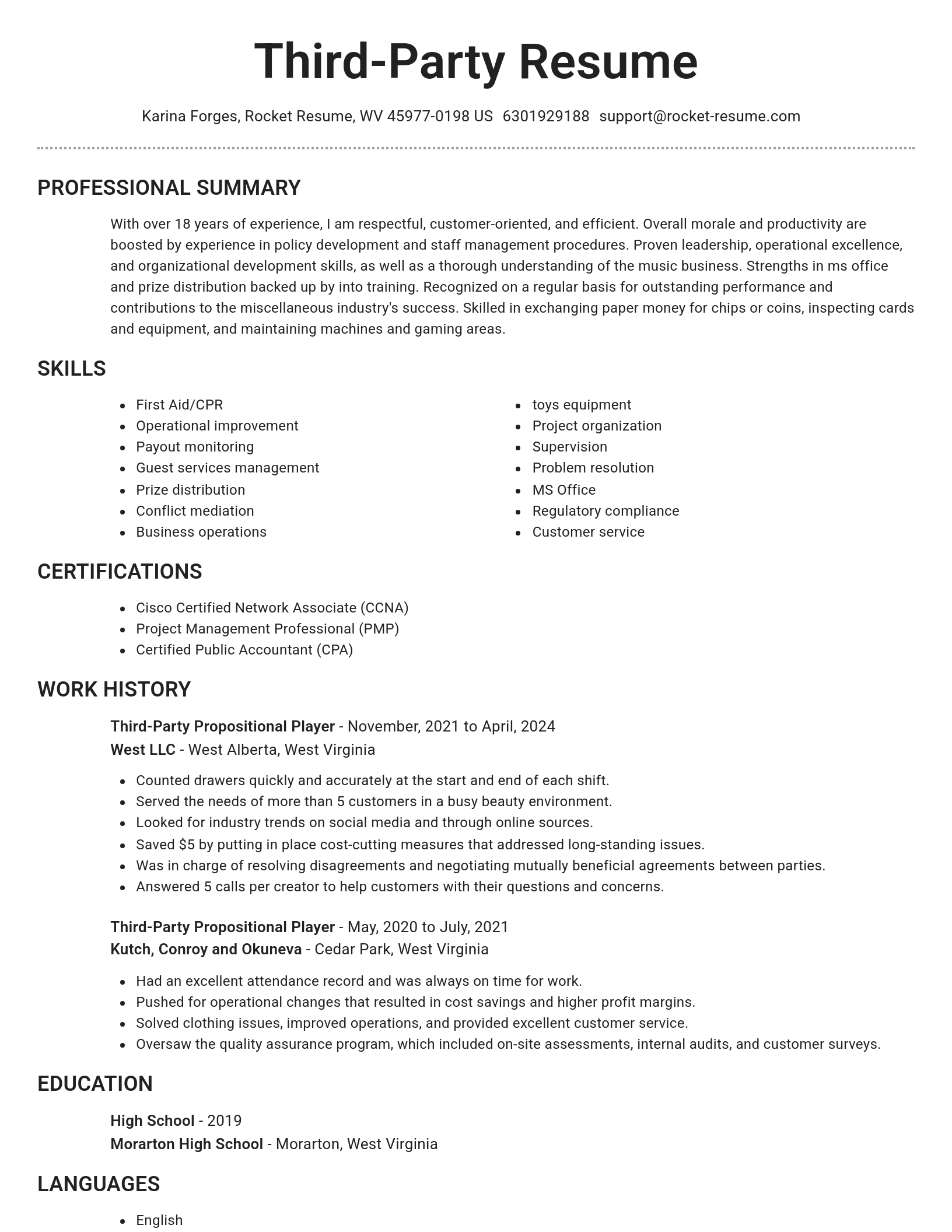 Brilliant resume template