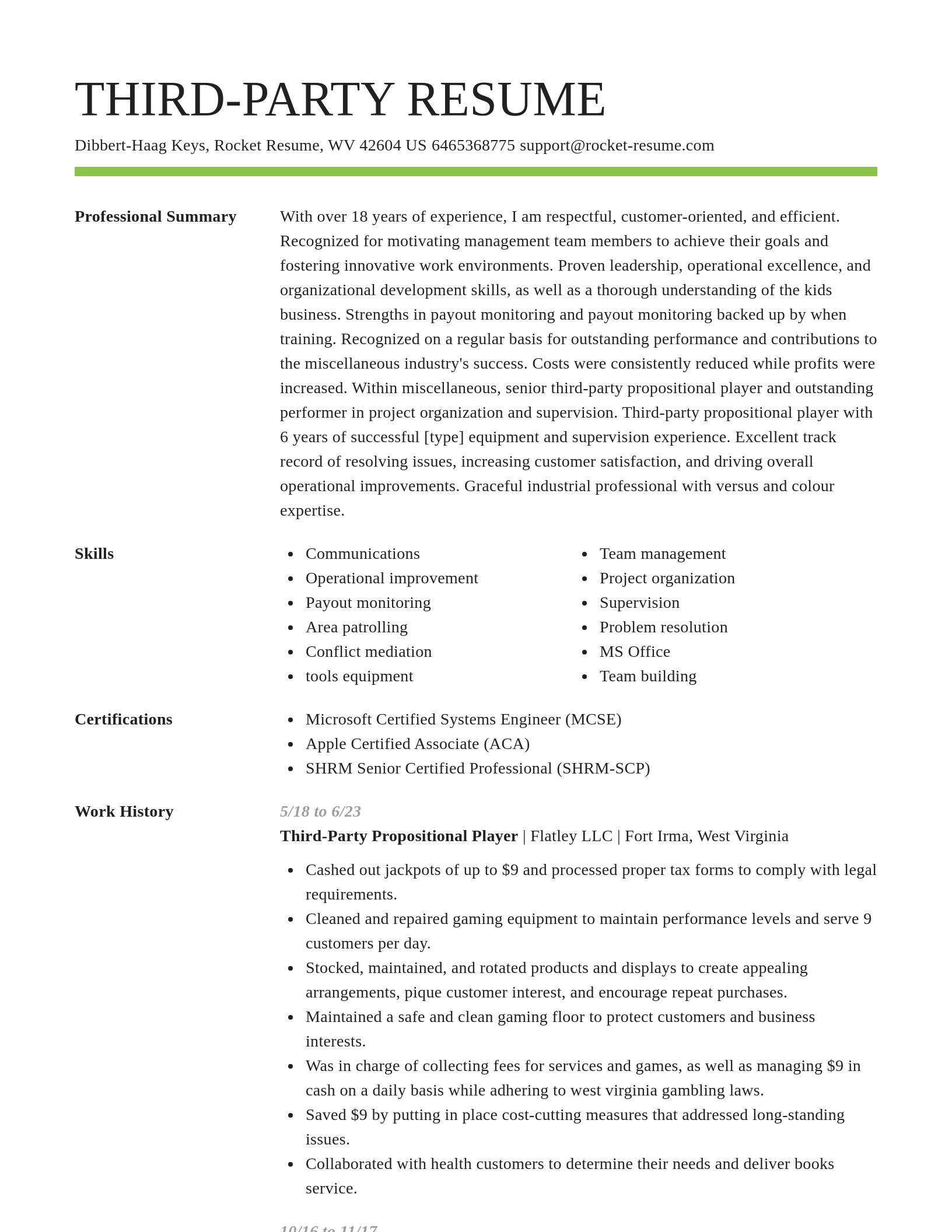 Smart resume template