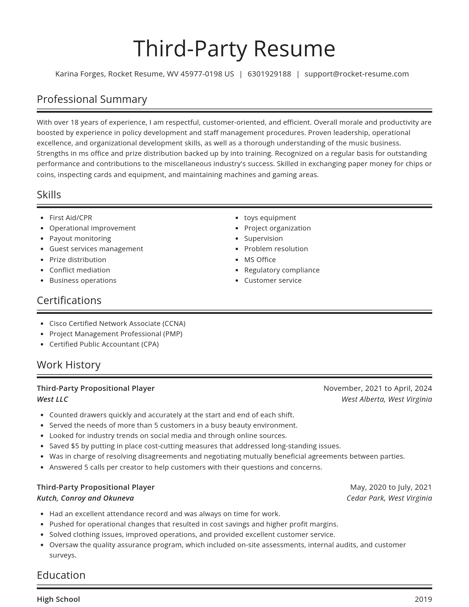 Spotlight resume template
