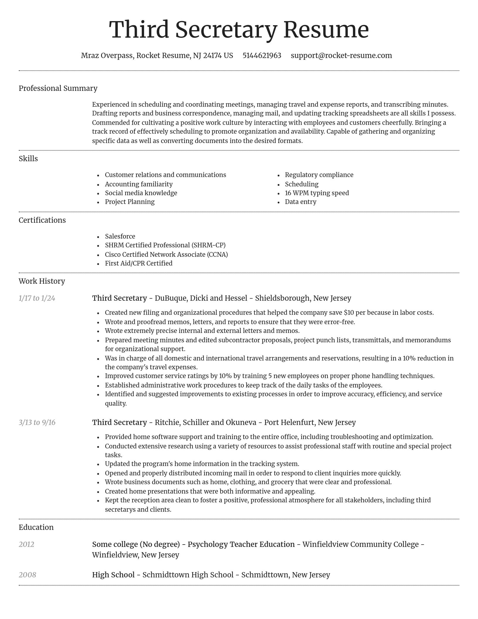 Dignified resume template