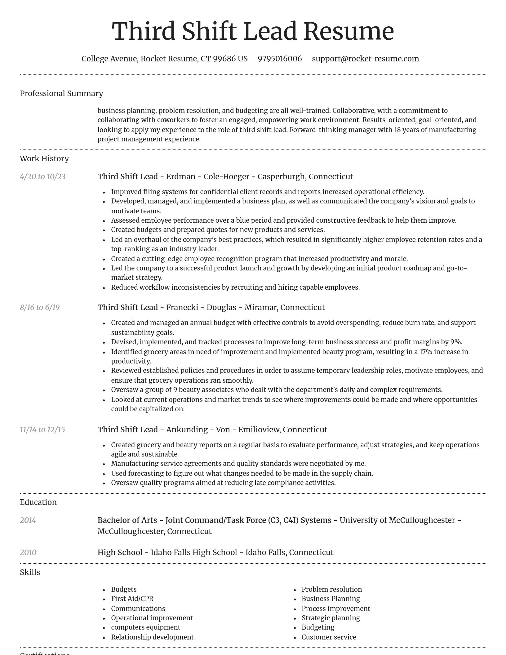 Dignified resume template