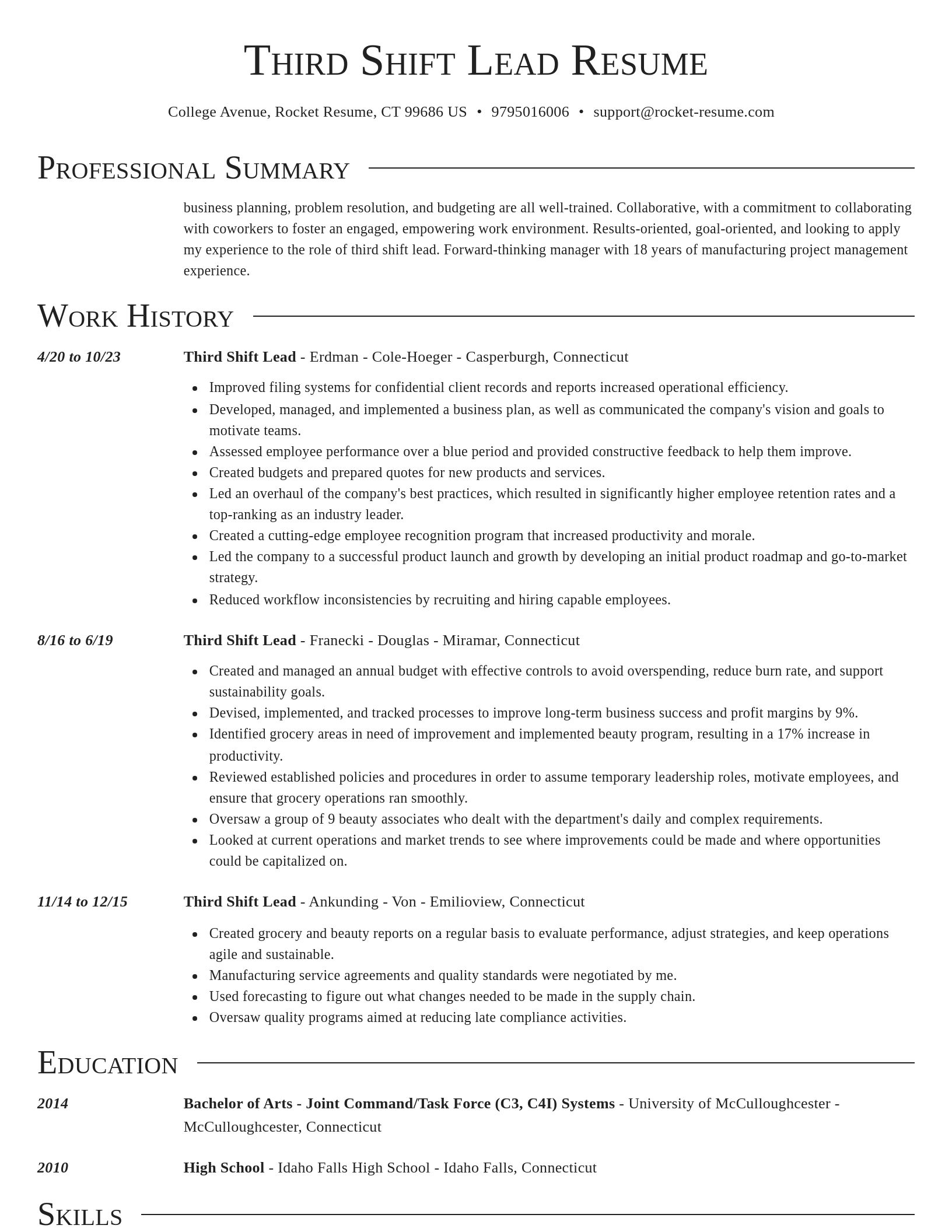 Director resume template