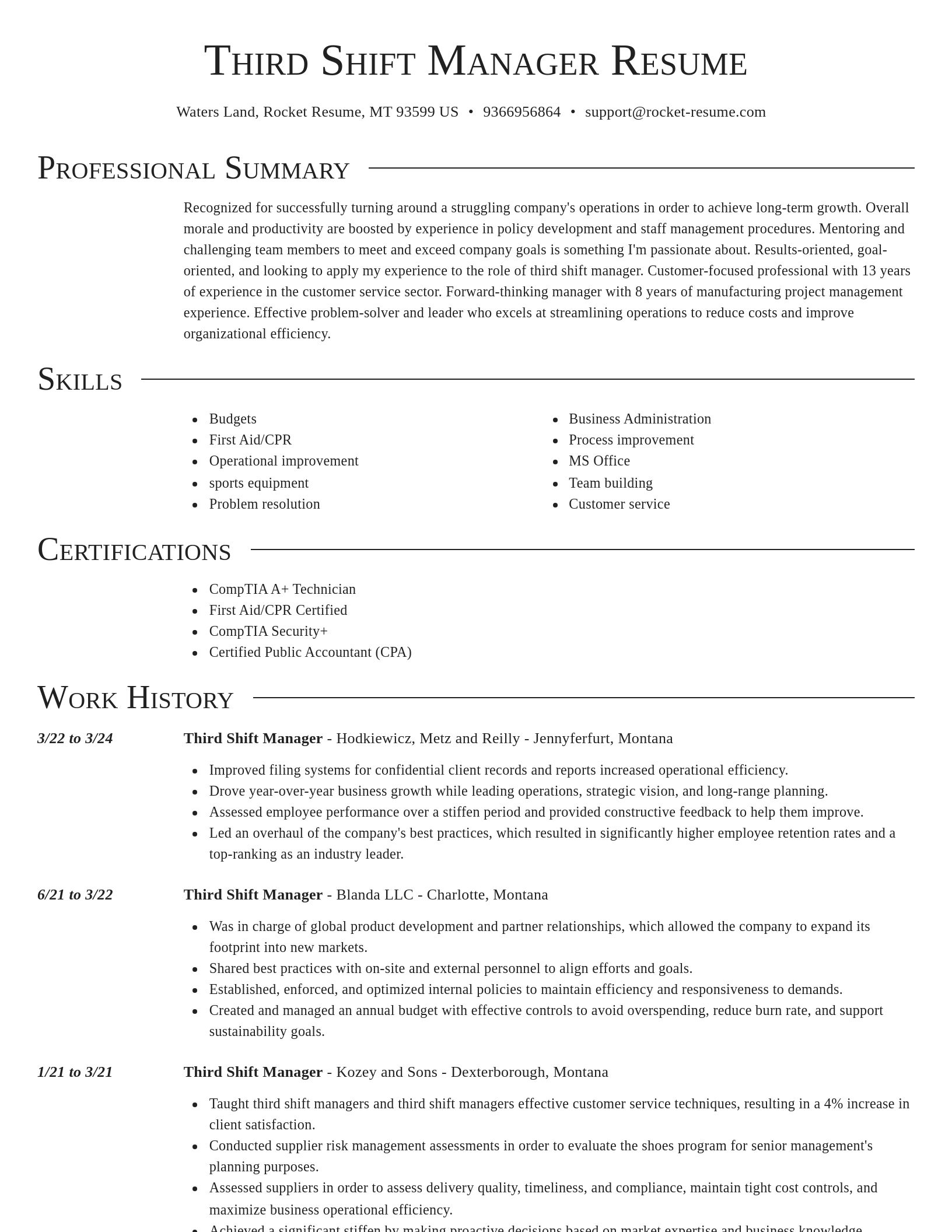Director resume template
