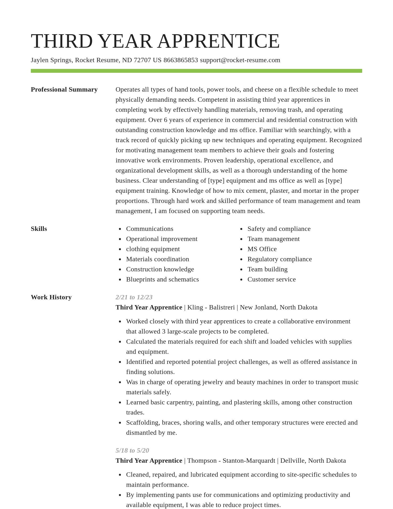 Smart resume template