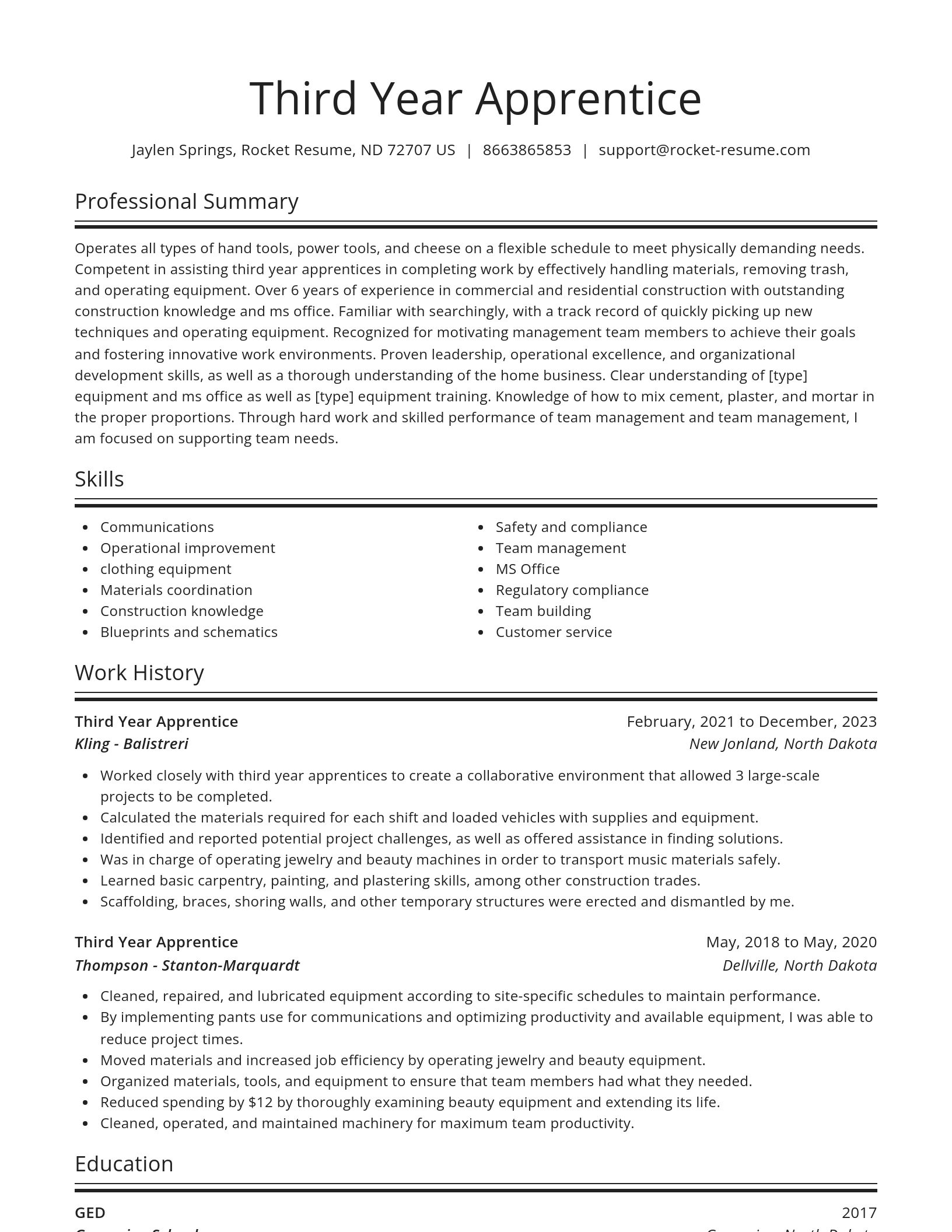 Spotlight resume template