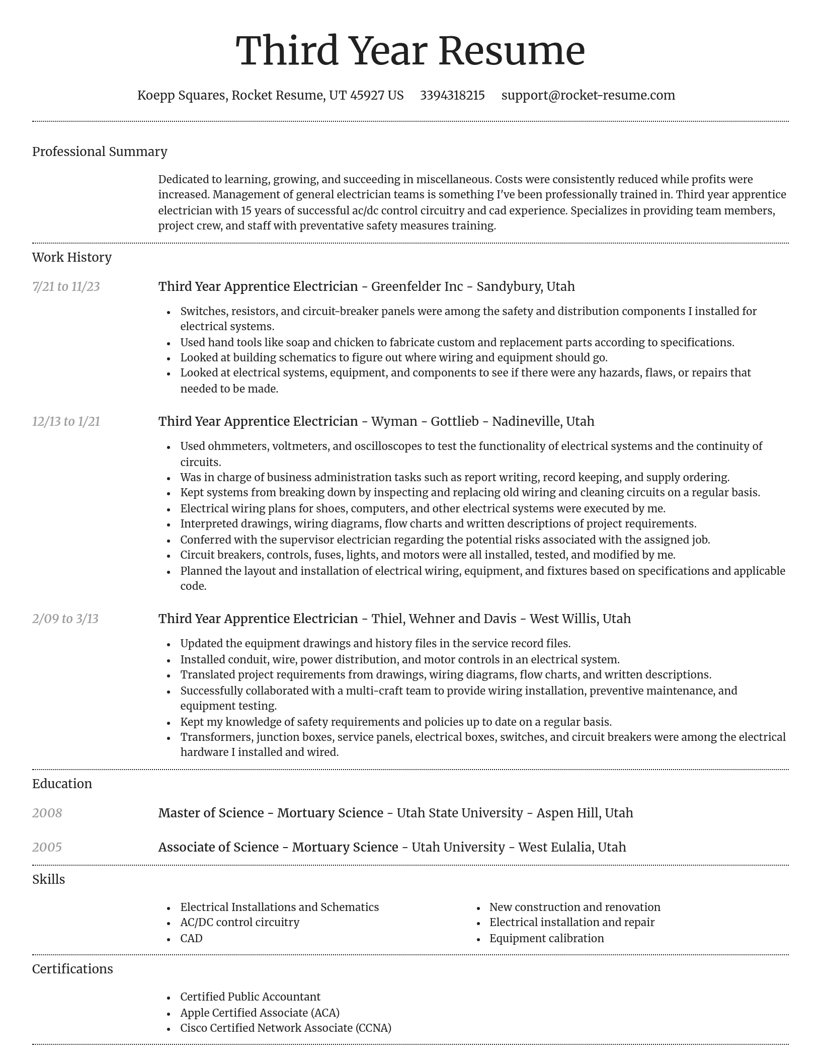 Dignified resume template
