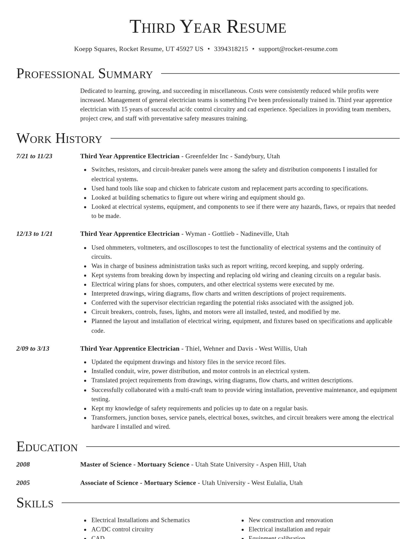 Director resume template