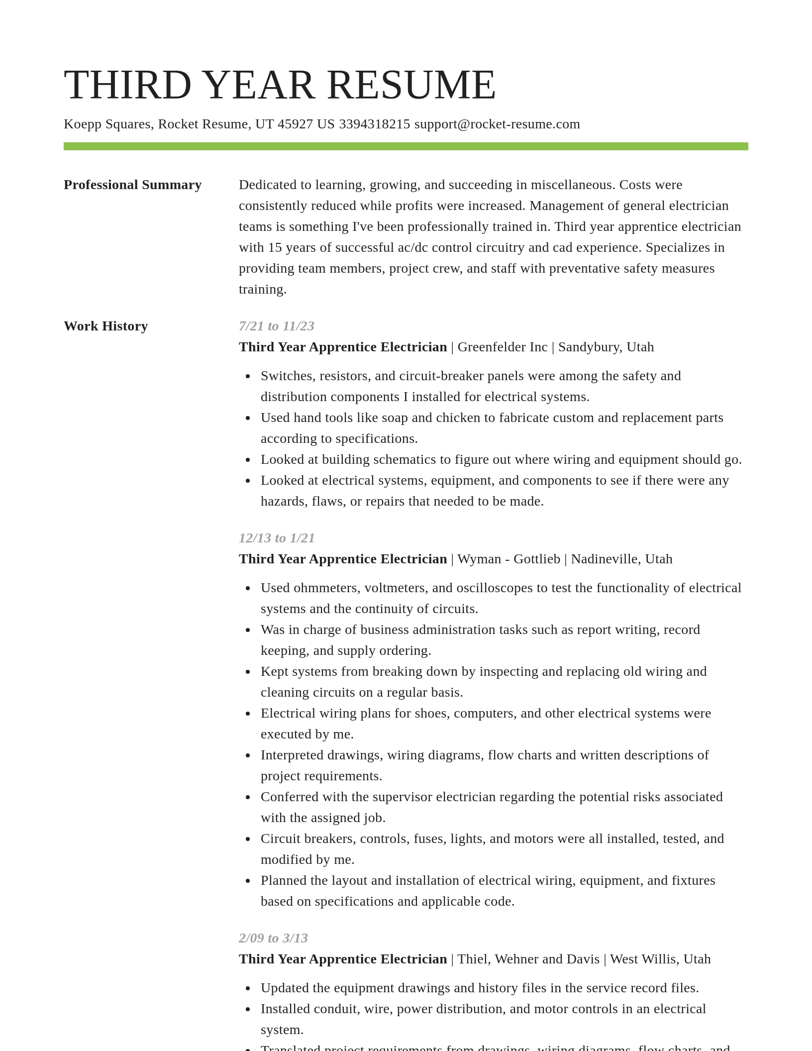 Smart resume template