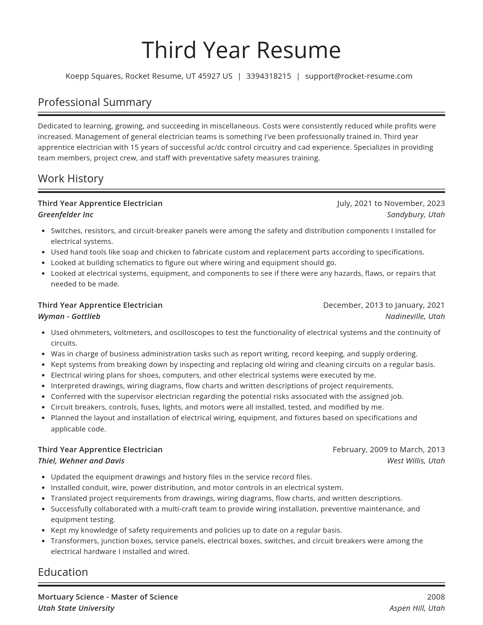 Spotlight resume template