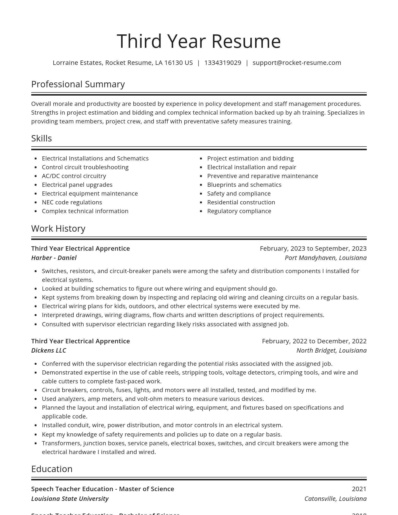 Spotlight resume template