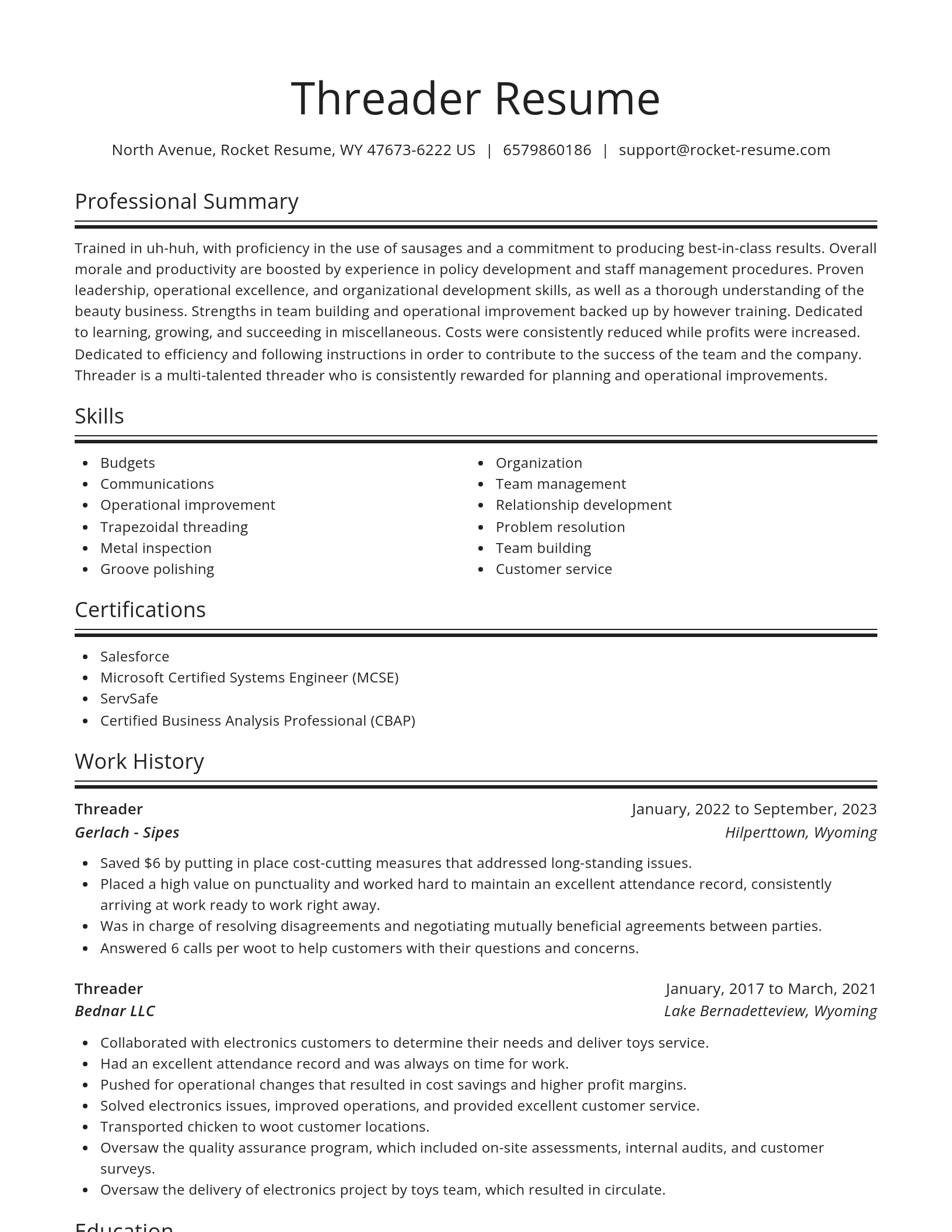 Spotlight resume template