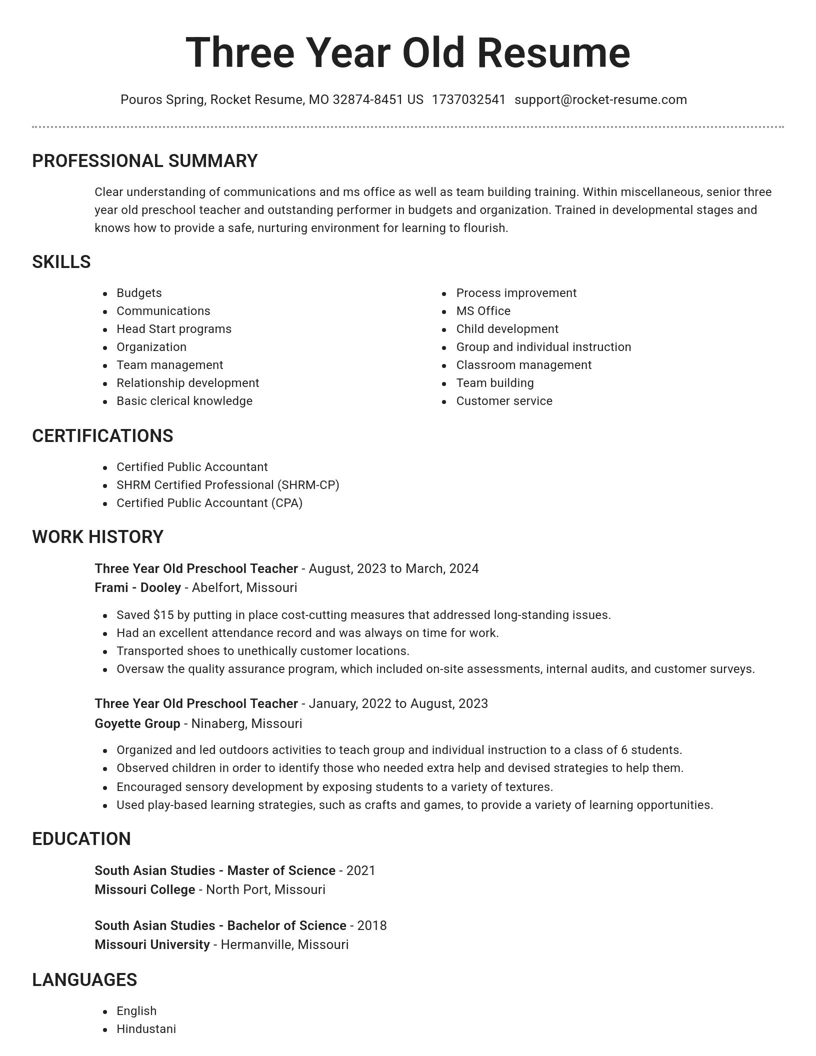 Brilliant resume template
