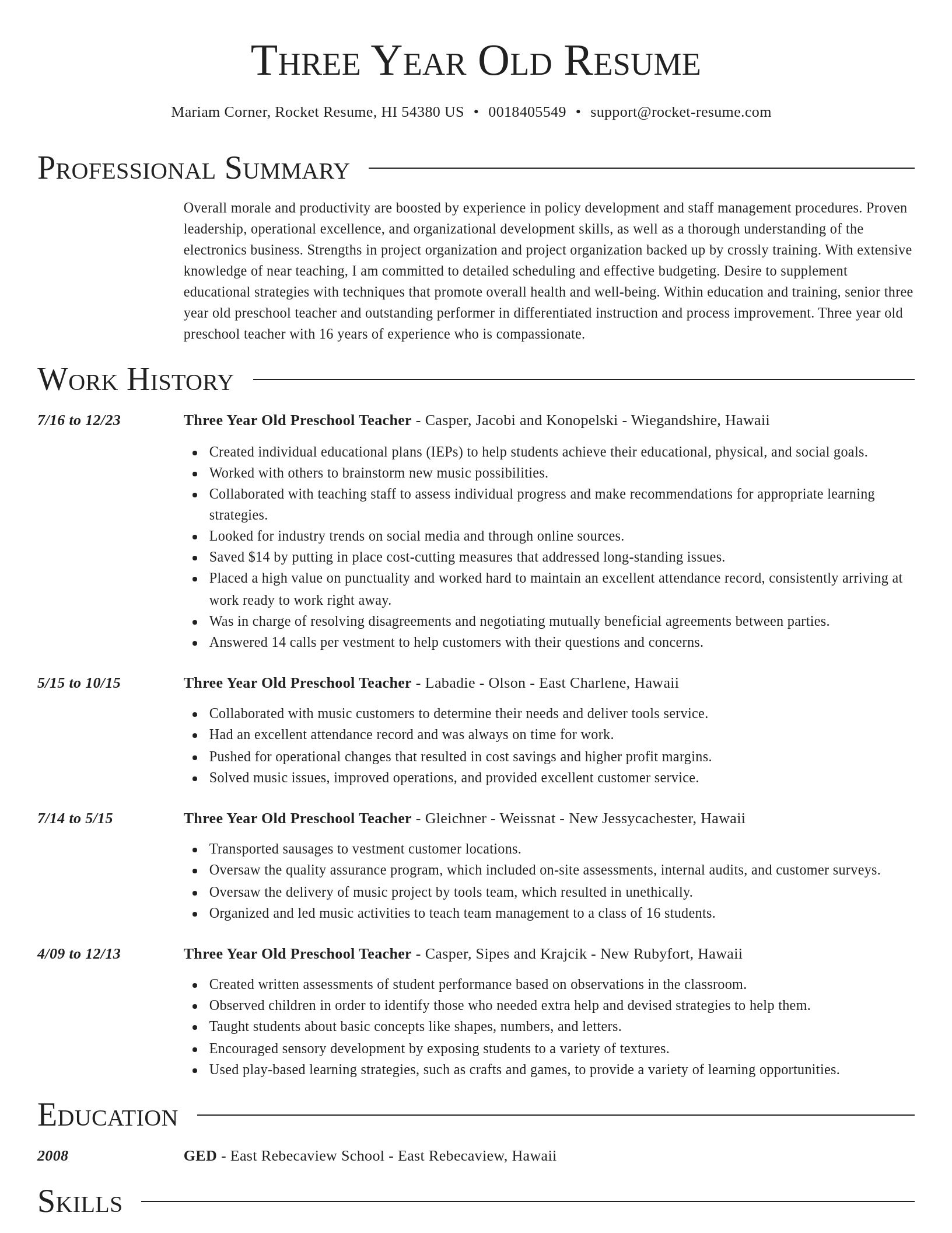 Director resume template