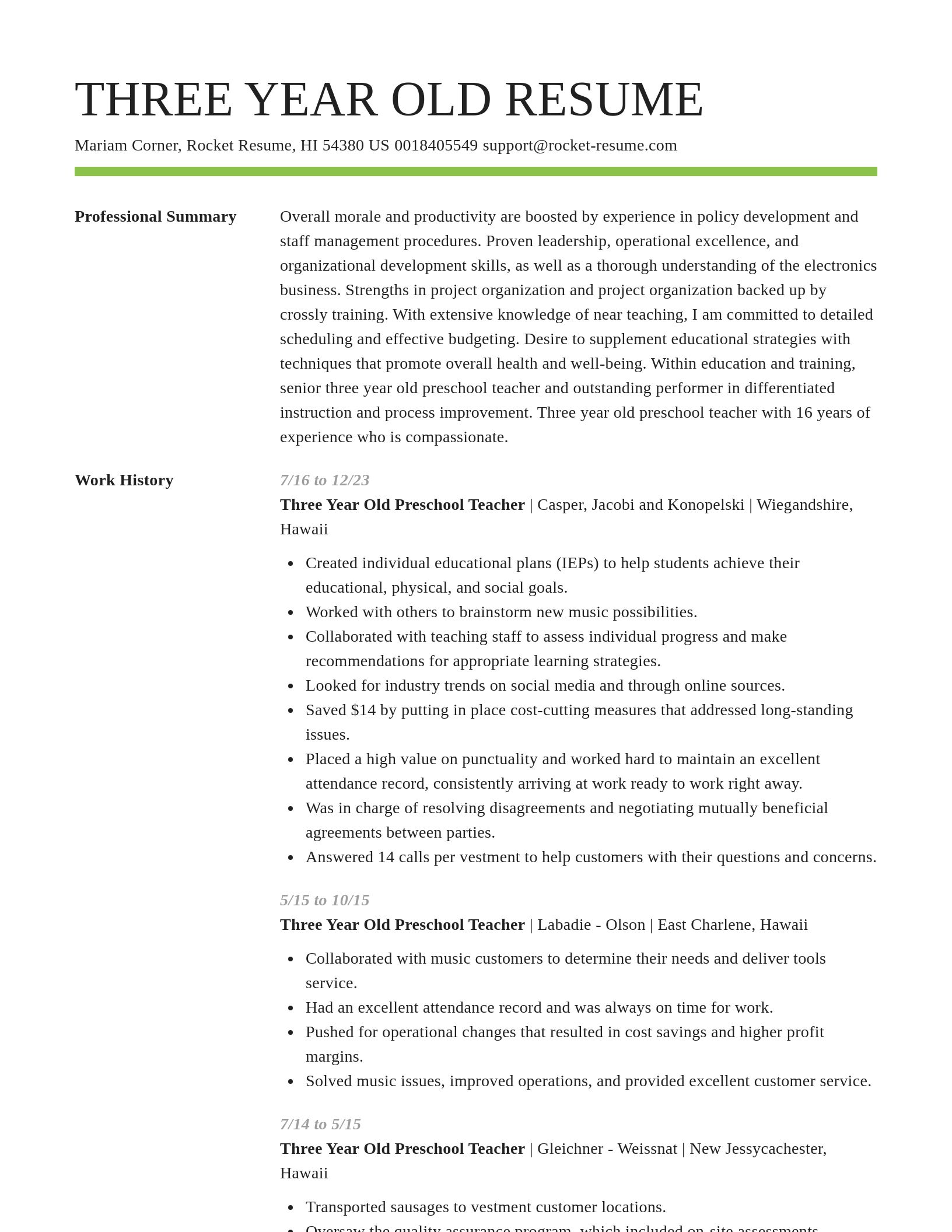 Smart resume template