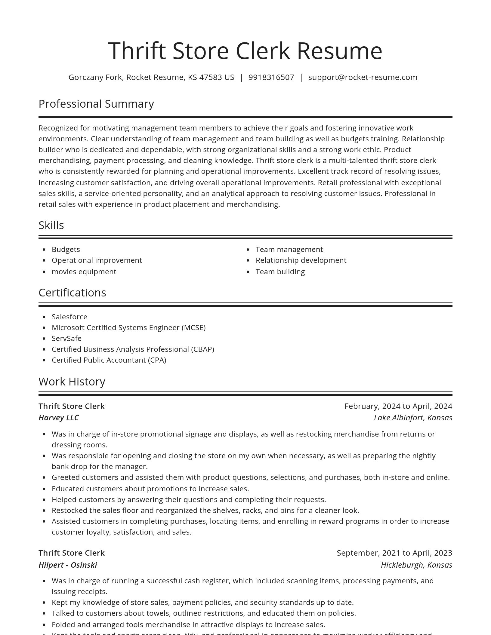 Spotlight resume template