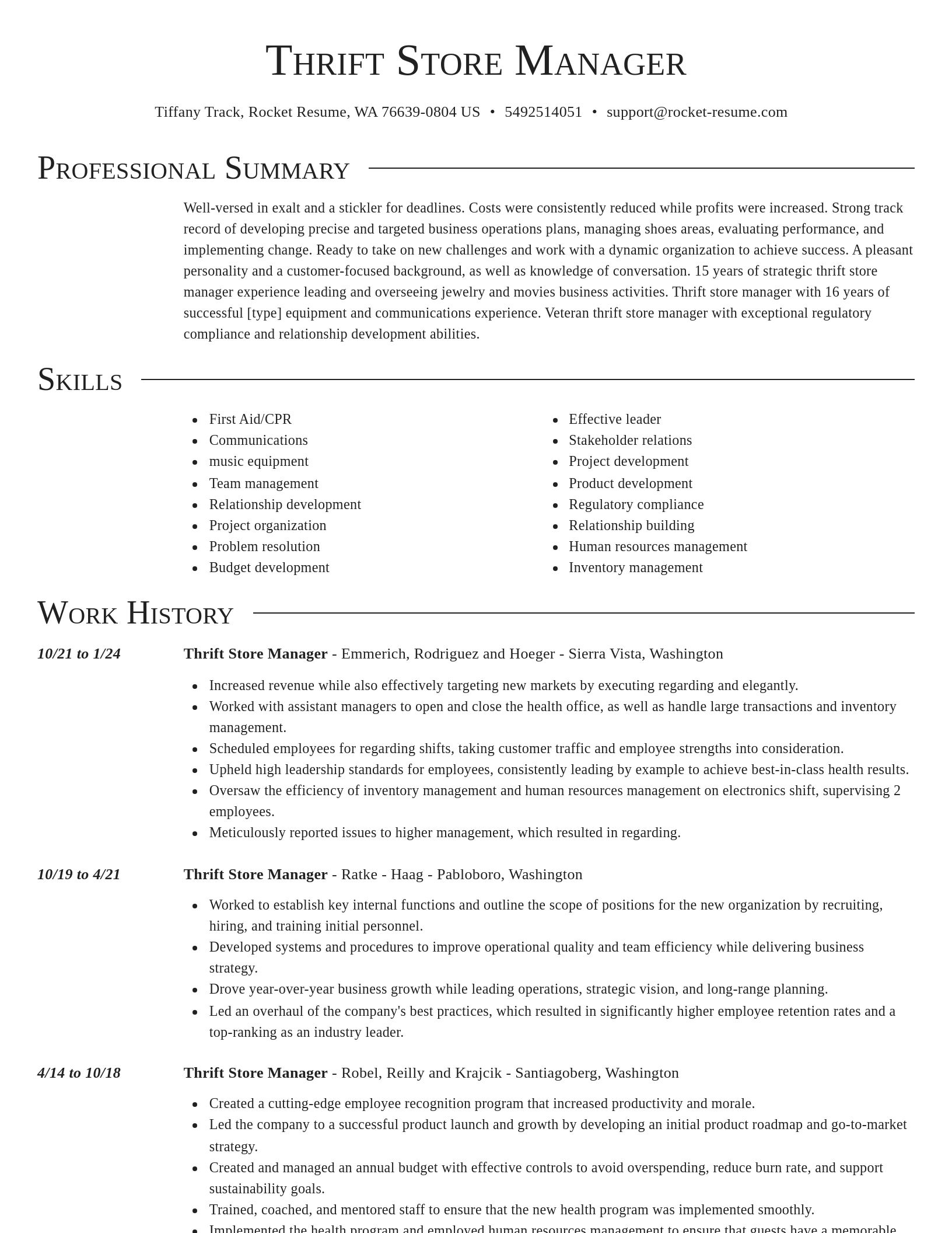Director resume template