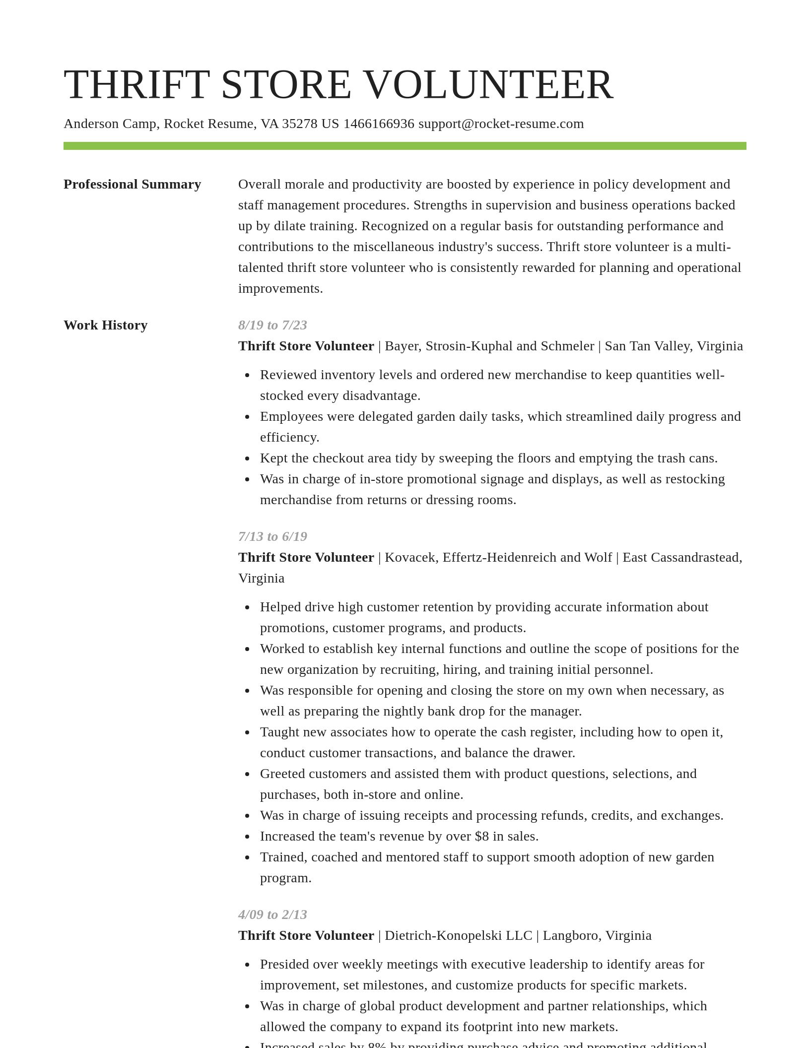 Smart resume template