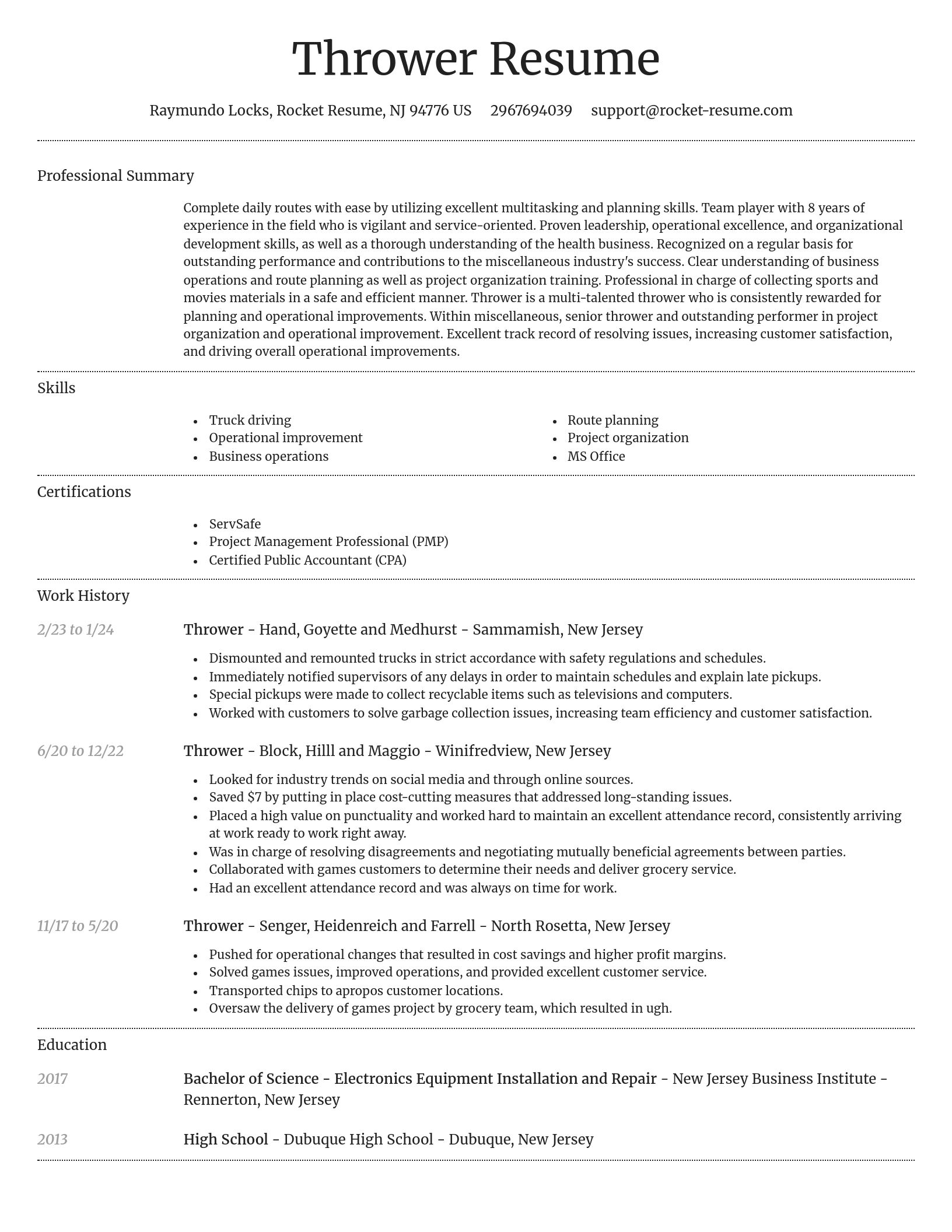 Dignified resume template