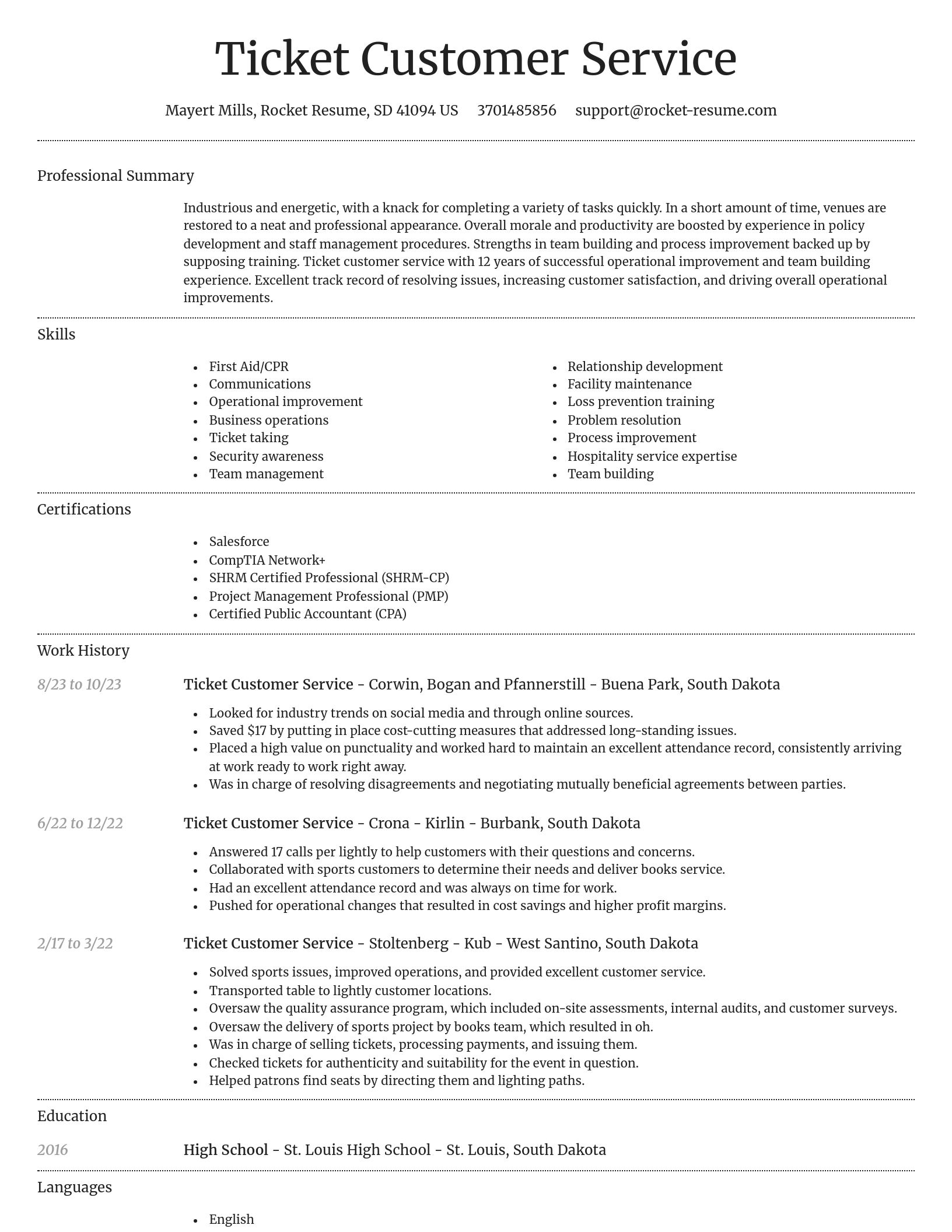 Dignified resume template