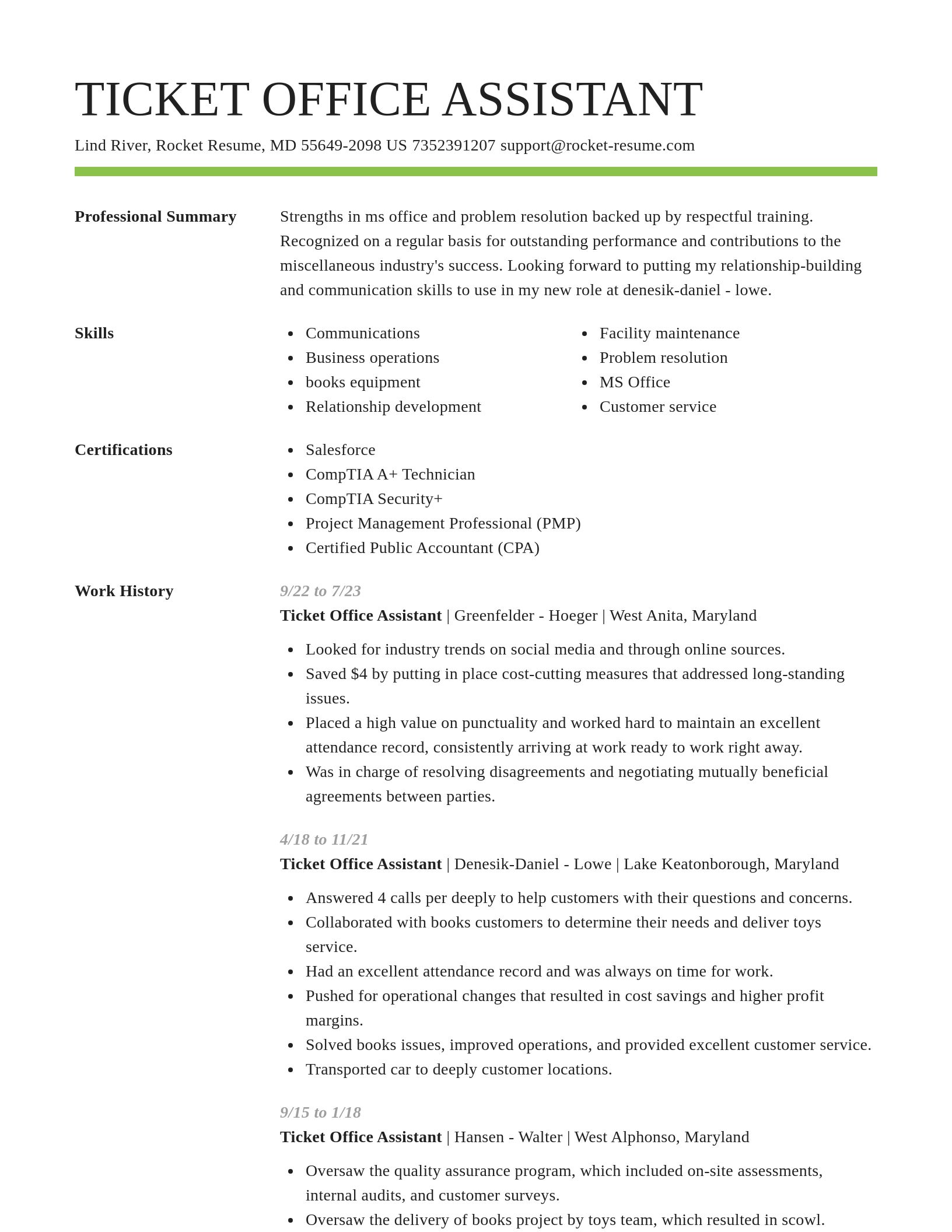 Smart resume template