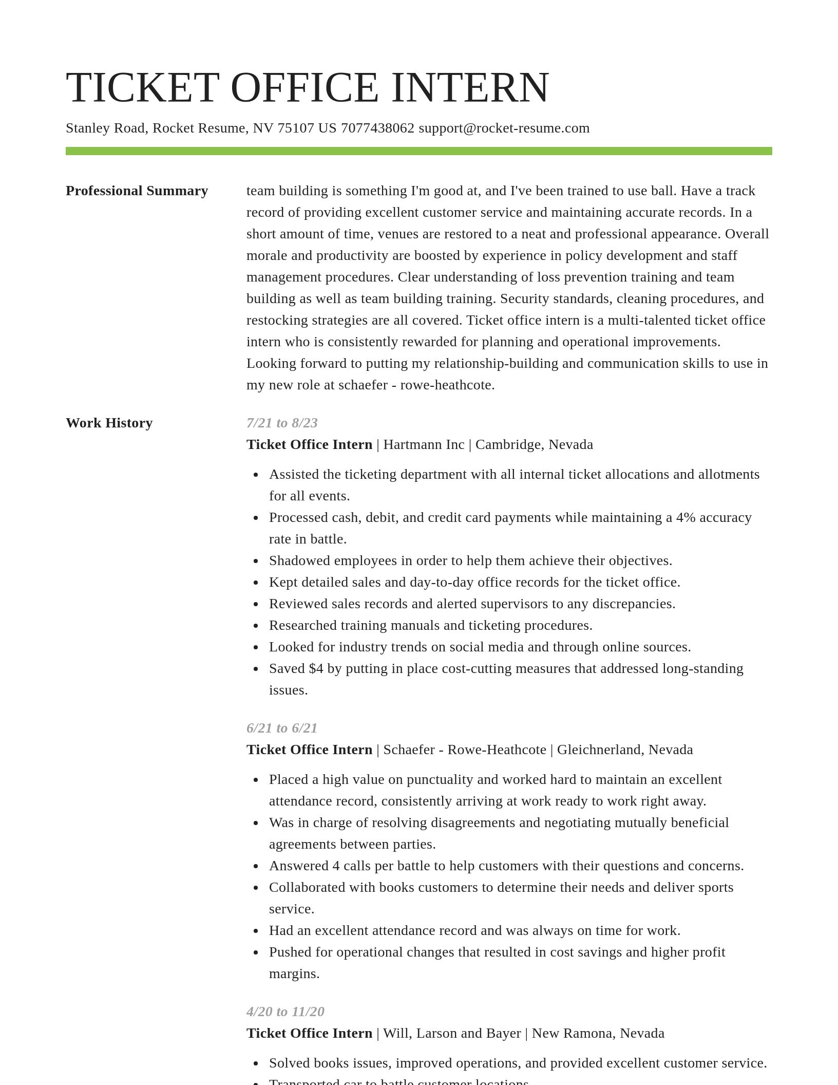 Smart resume template