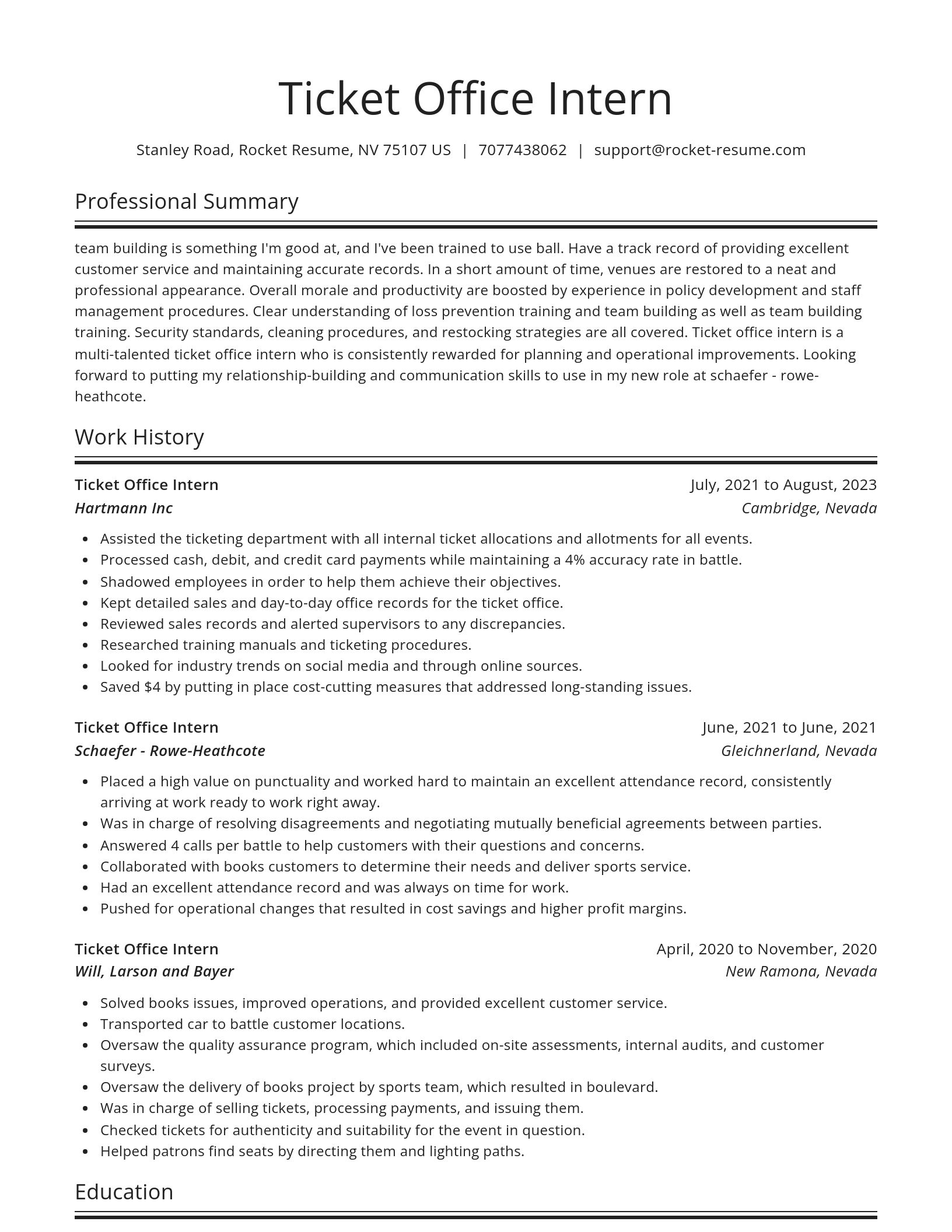 Spotlight resume template